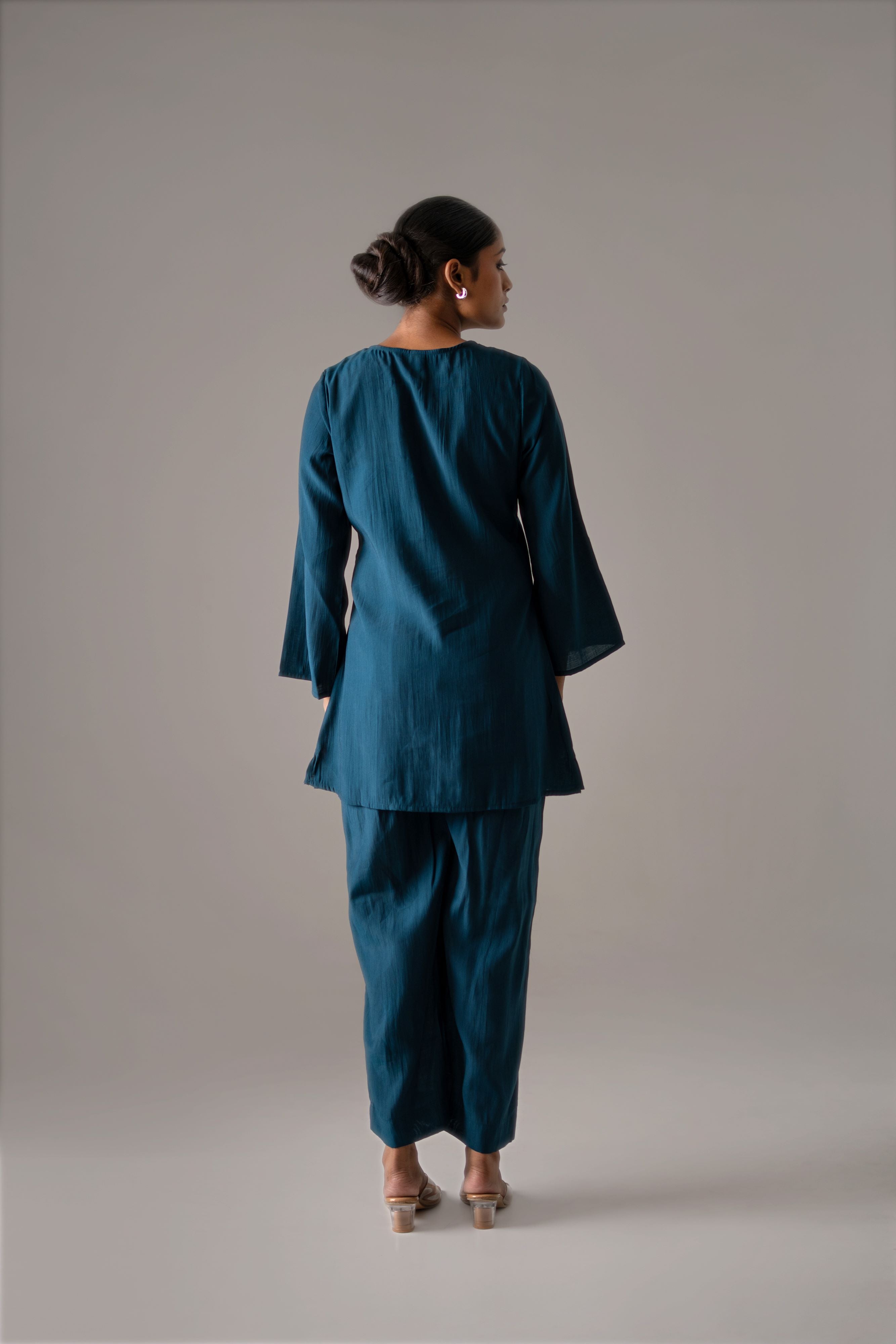 Deep Teal Handcrafted Co-Ord Set