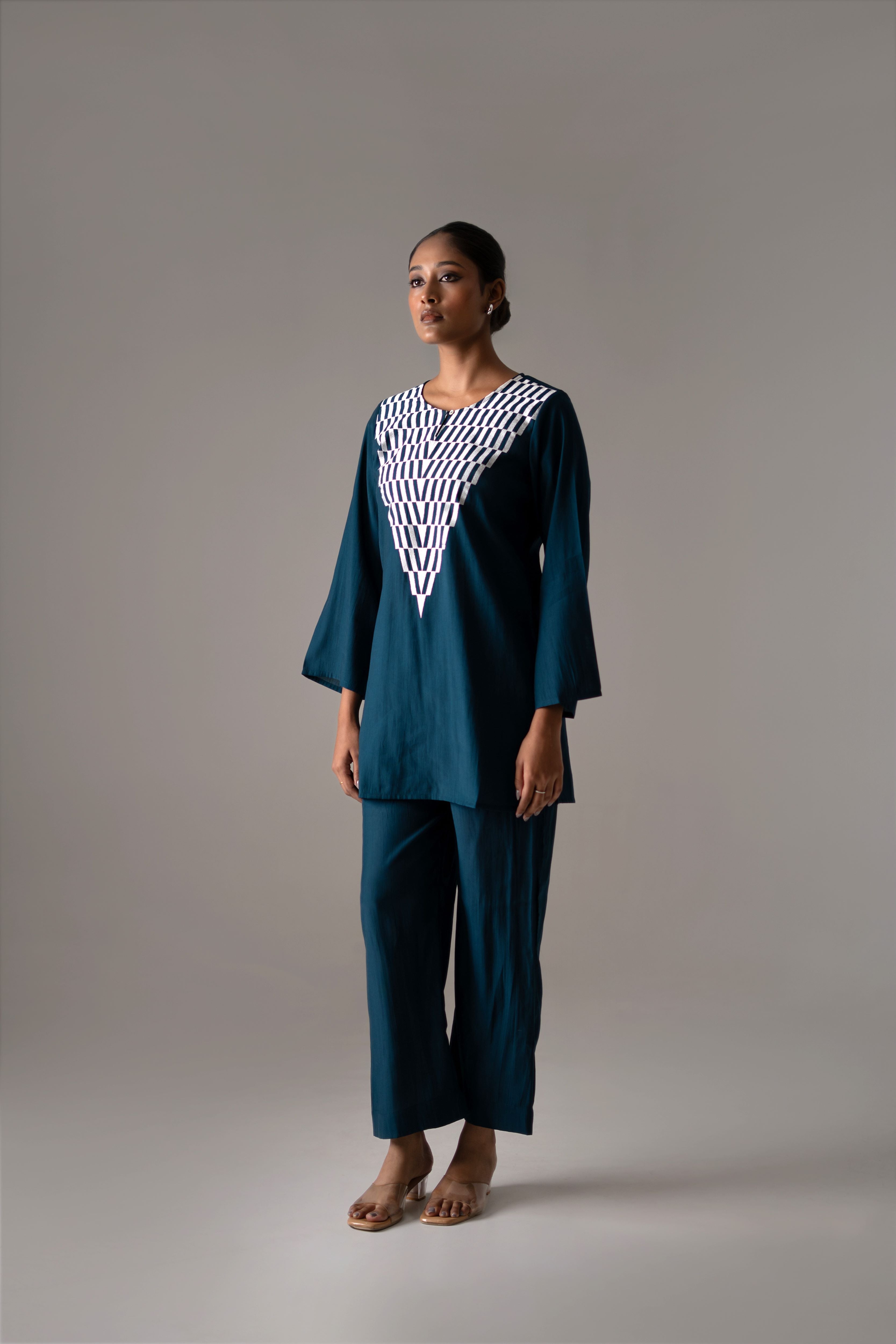 Deep Teal Handcrafted Co-Ord Set