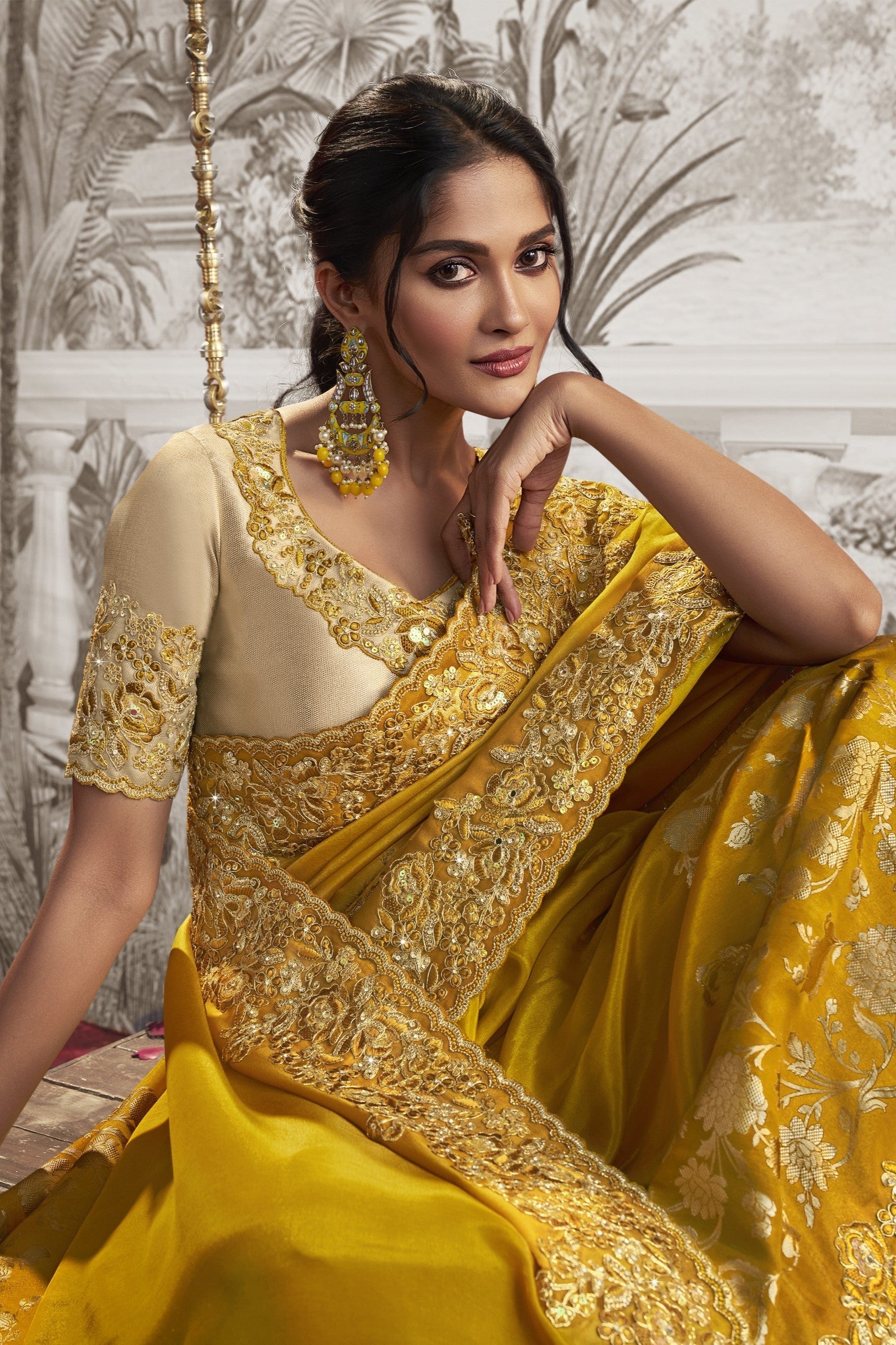 Radiant Yellow Designer Saree