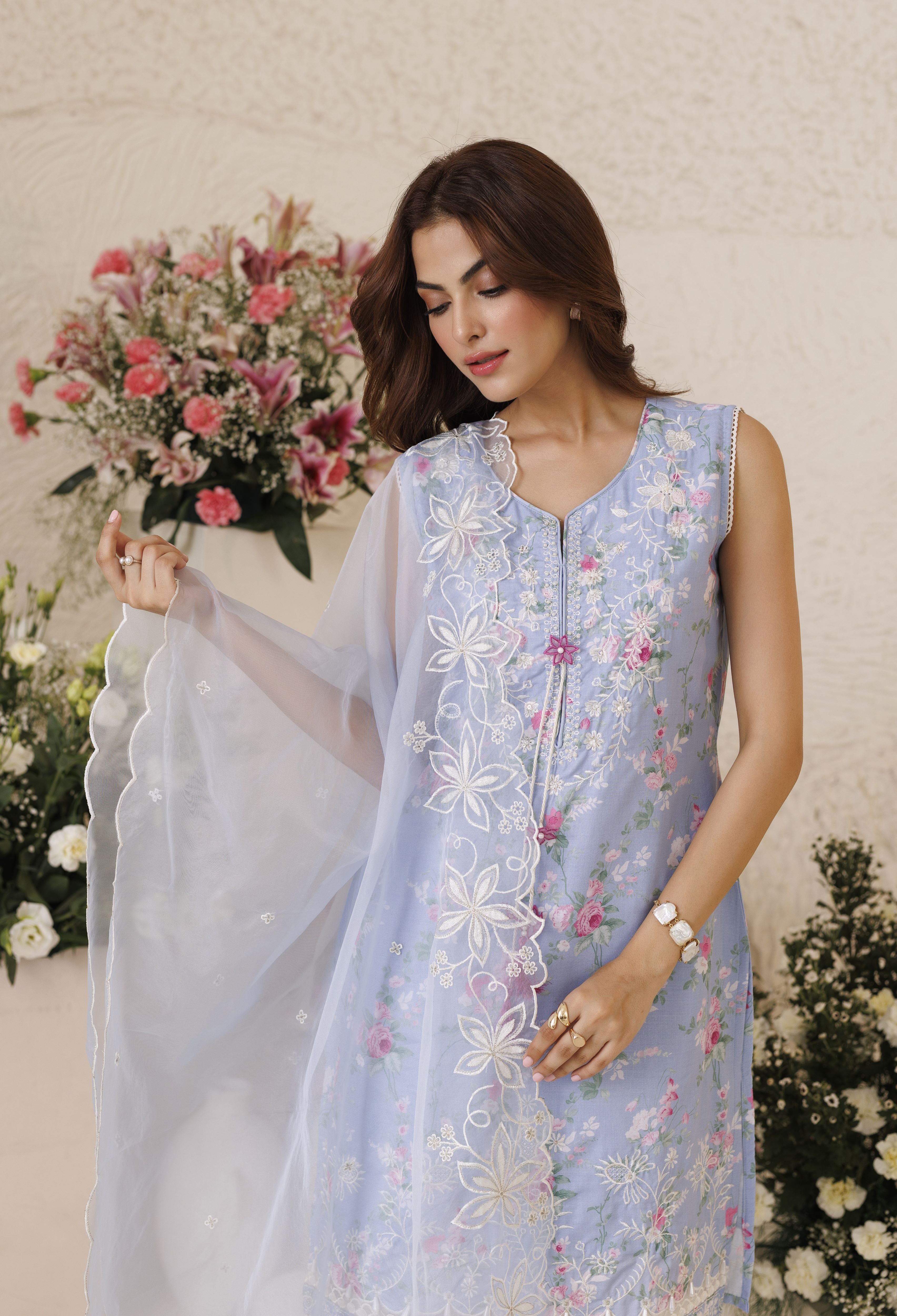 Blushin in Blue Kurta Set