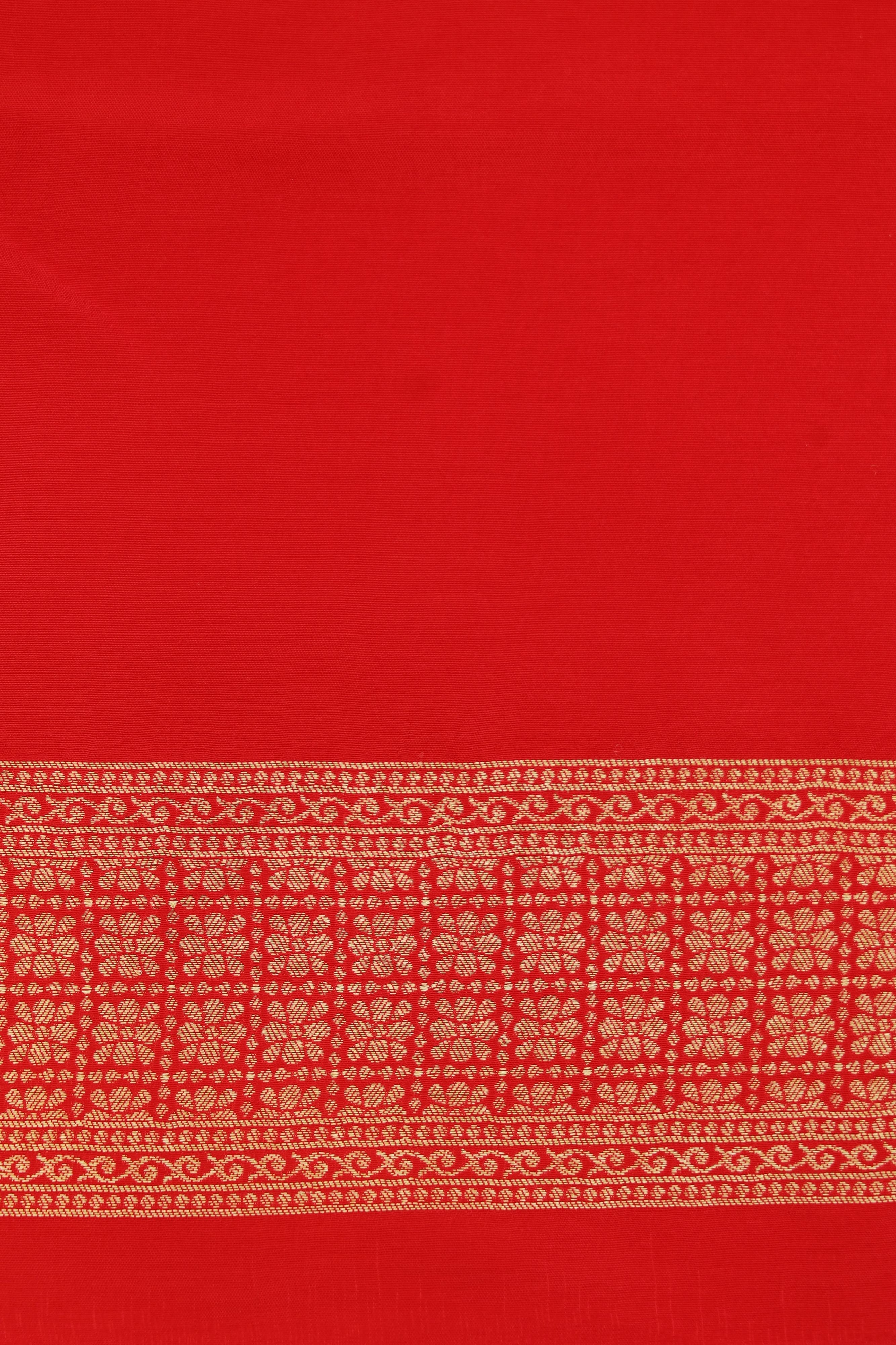 Bright Red Dola Silk Saree