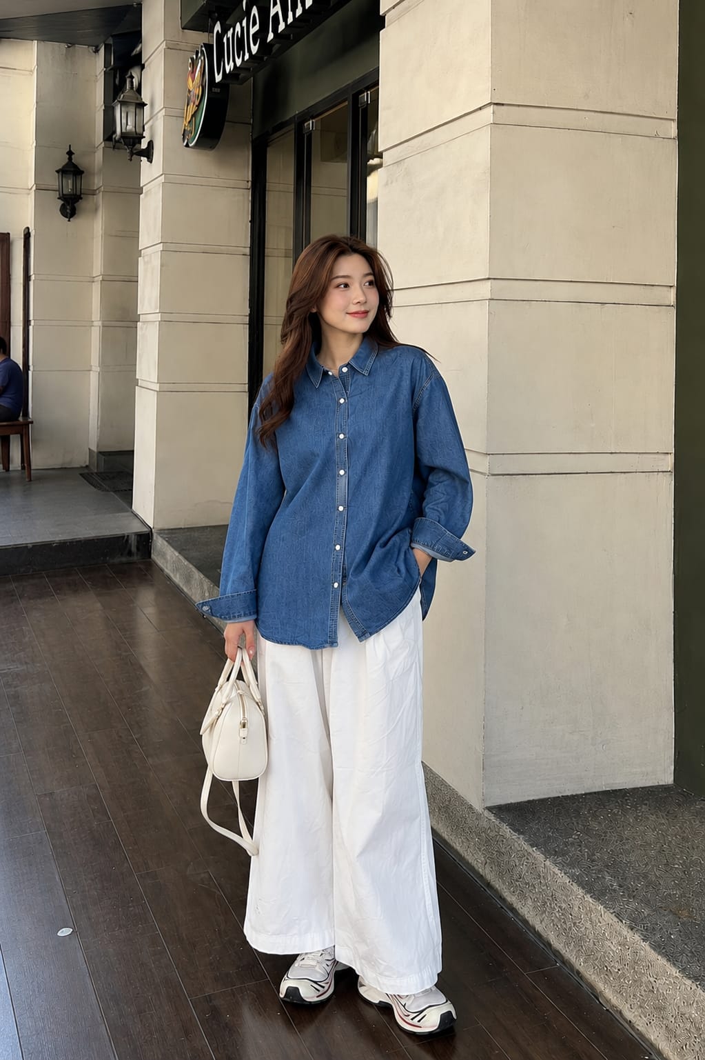 Ocean Blue Denim Button-Down Shirt