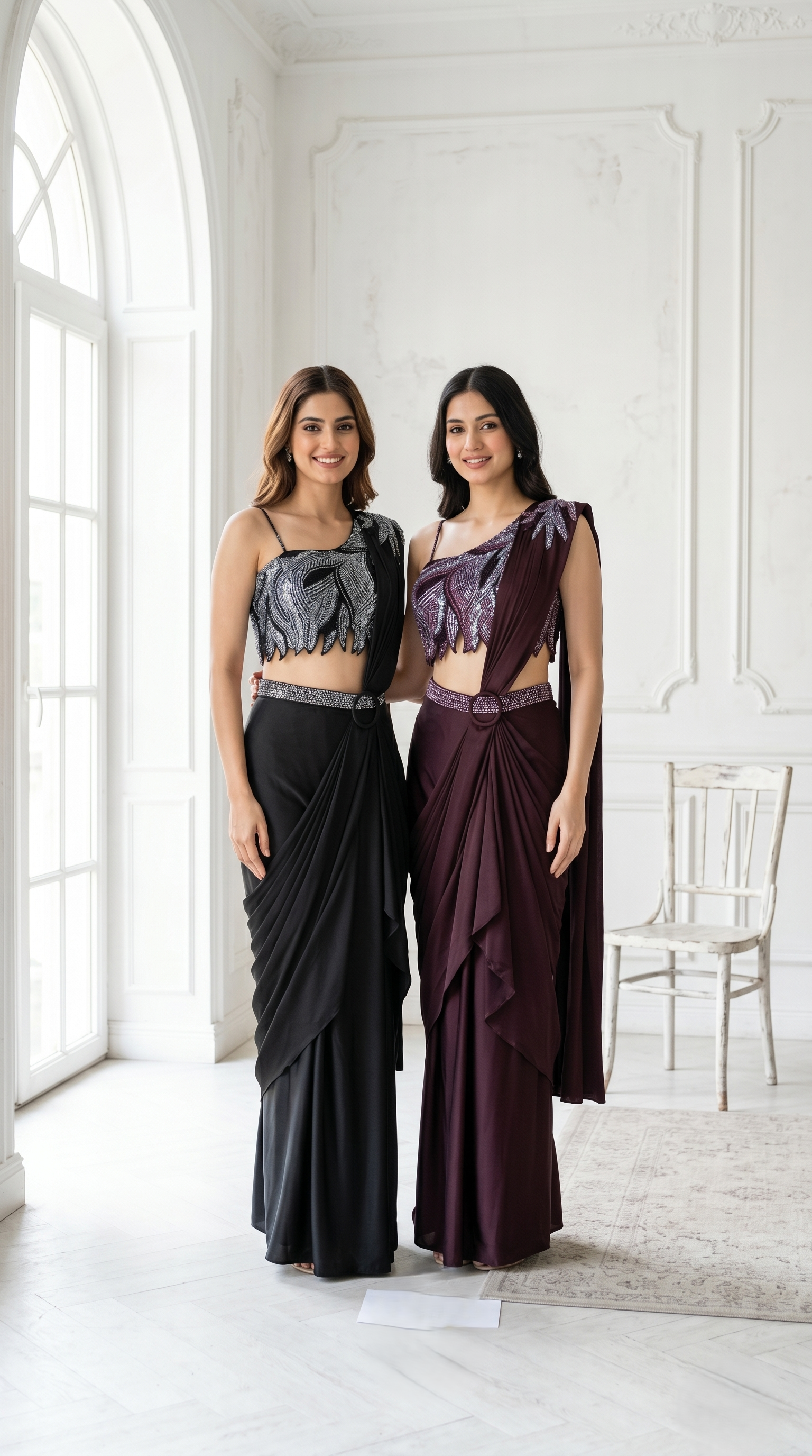 Black Embellished Premium Georgette Saree