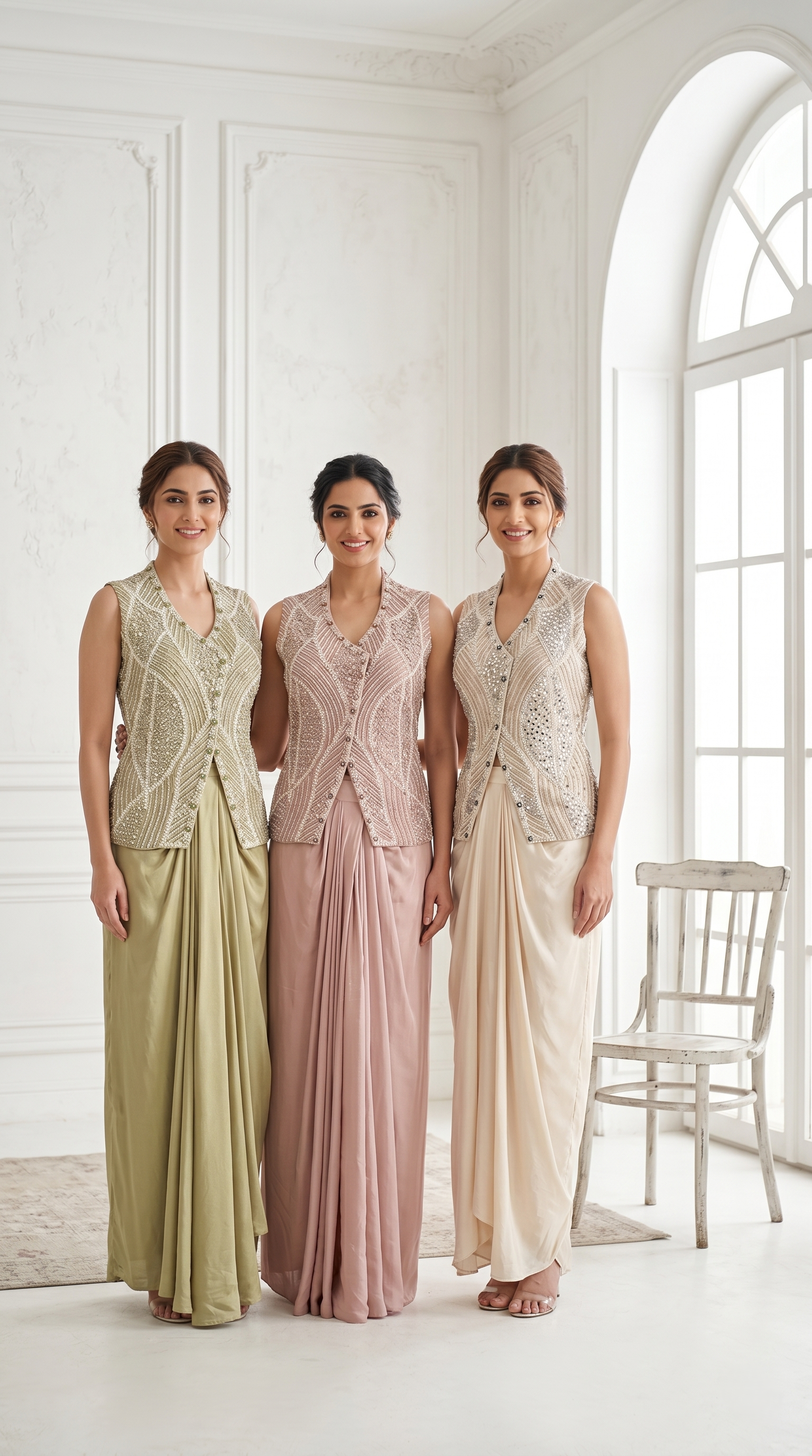 Royal Rose Embellished Crepe Silk Skirt Set