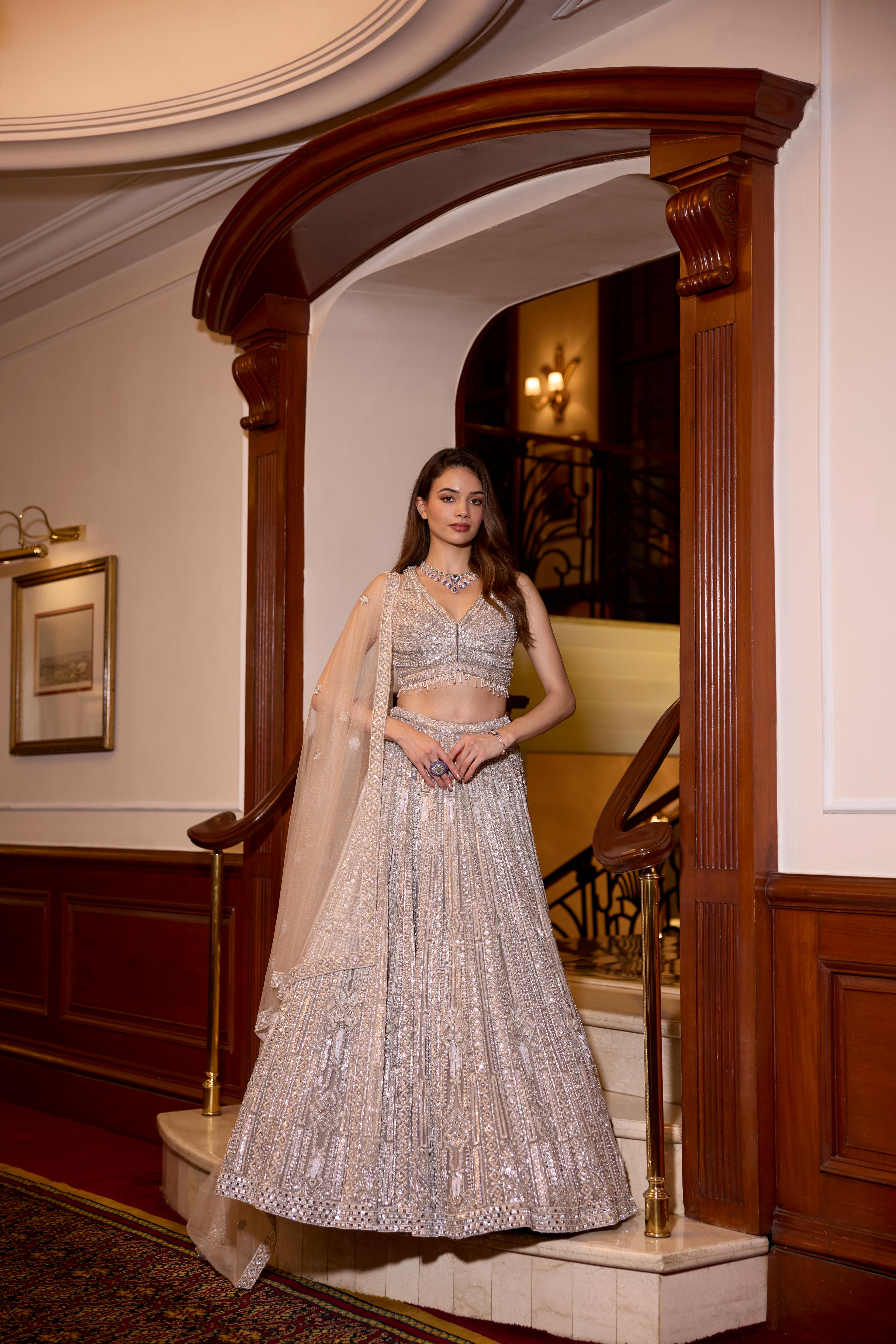 Soft Gold Embellished Premium Lehenga Set