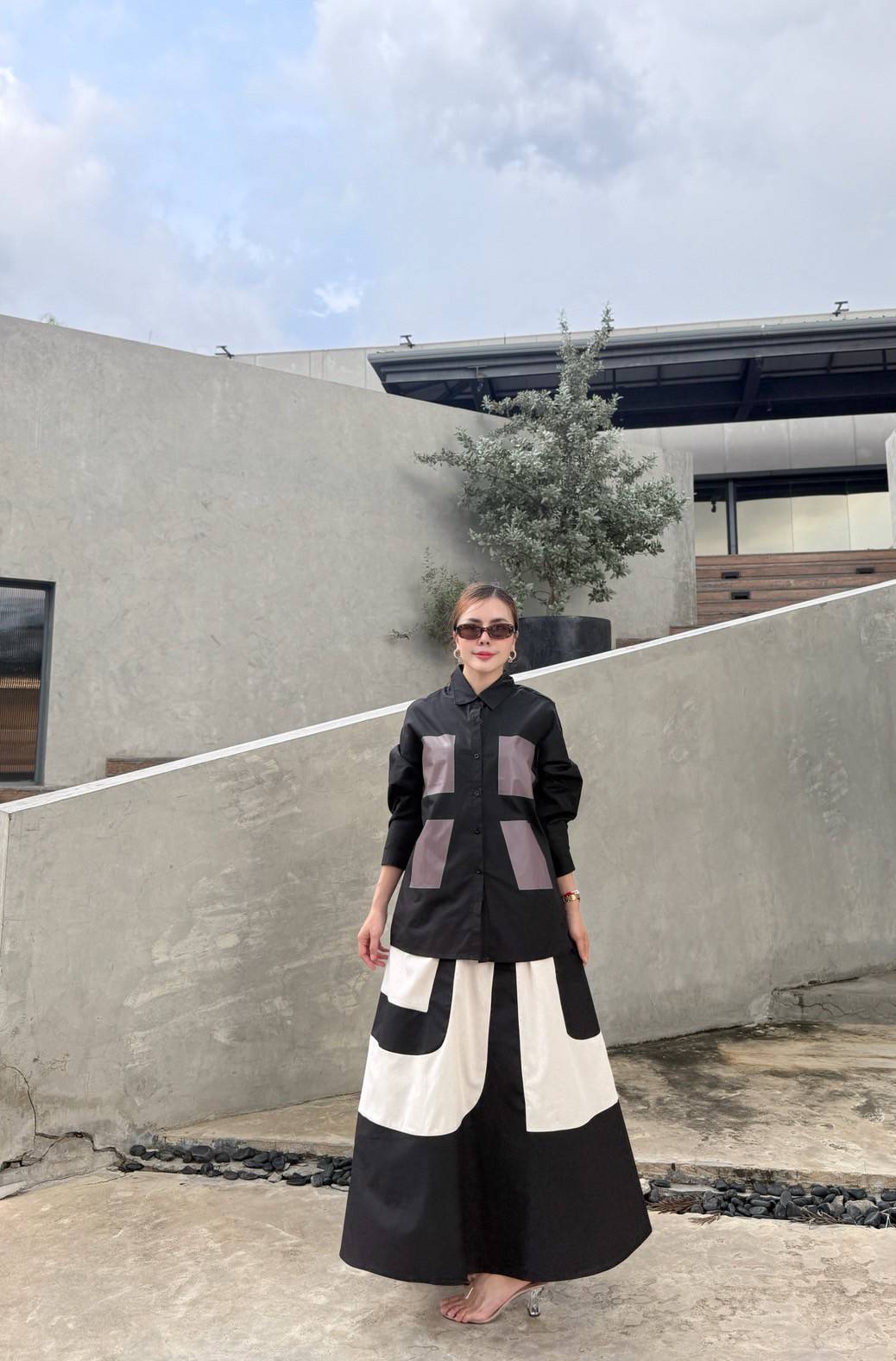 Black Printed Organic Cotton Co-Ord Set