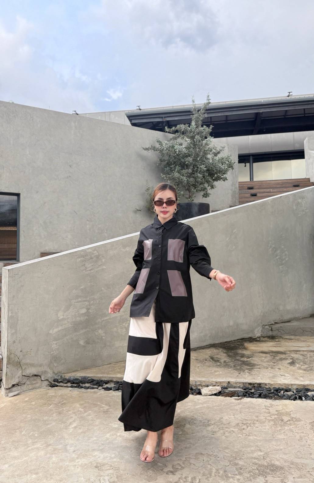 Black Printed Organic Cotton Co-Ord Set