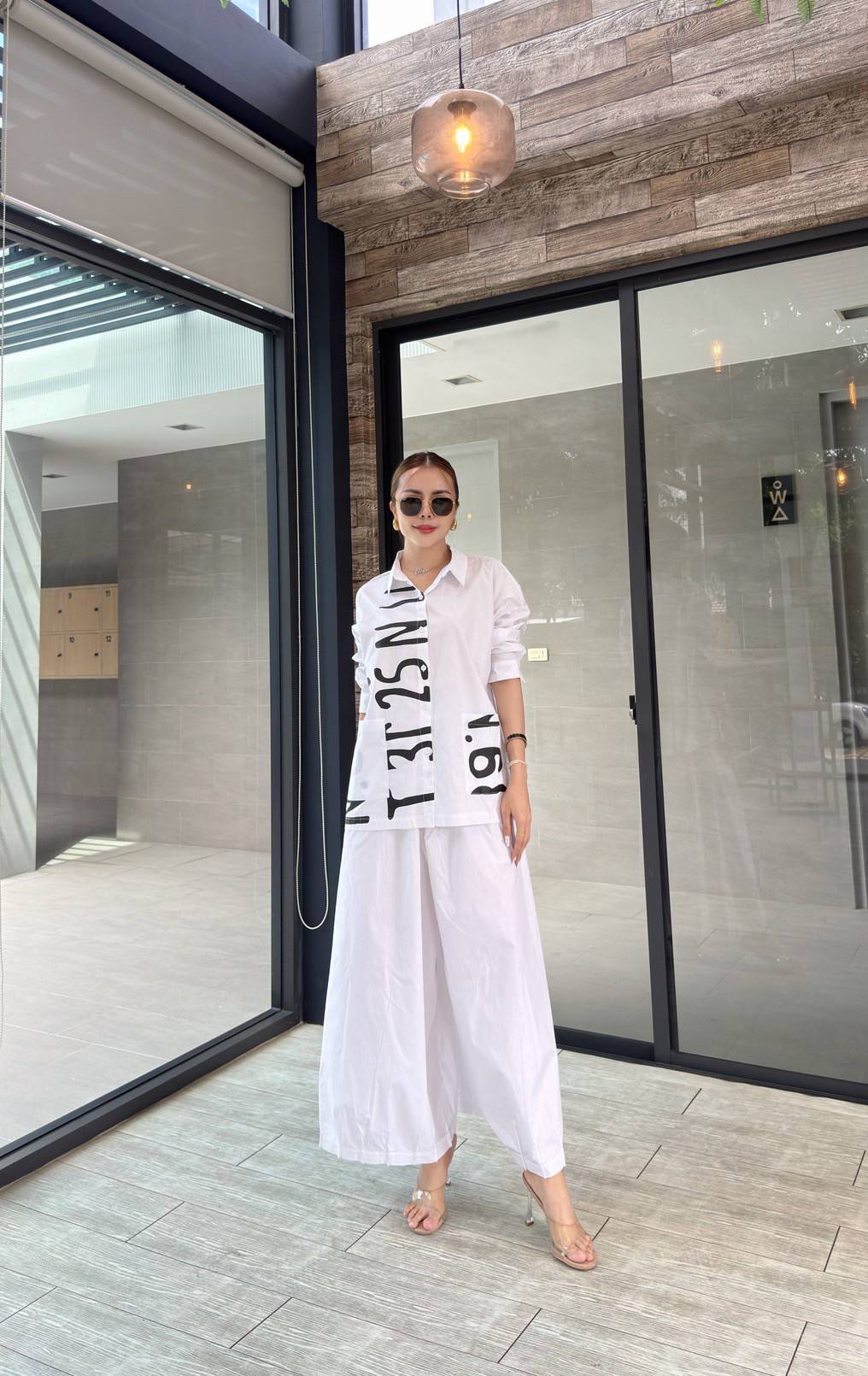 White Printed Organic Cotton Co-Ord Set