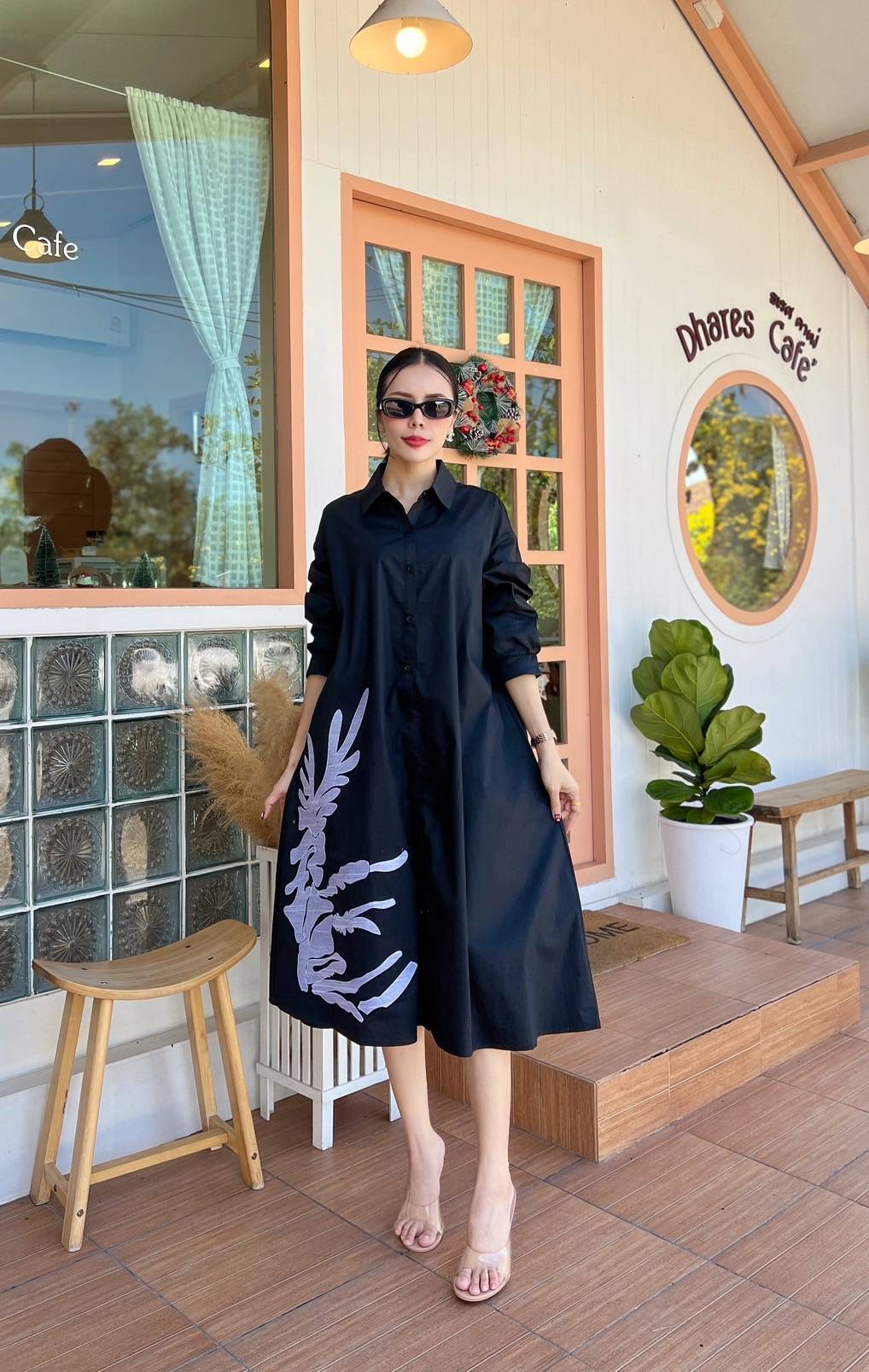 Black Printed Organic Cotton Dress