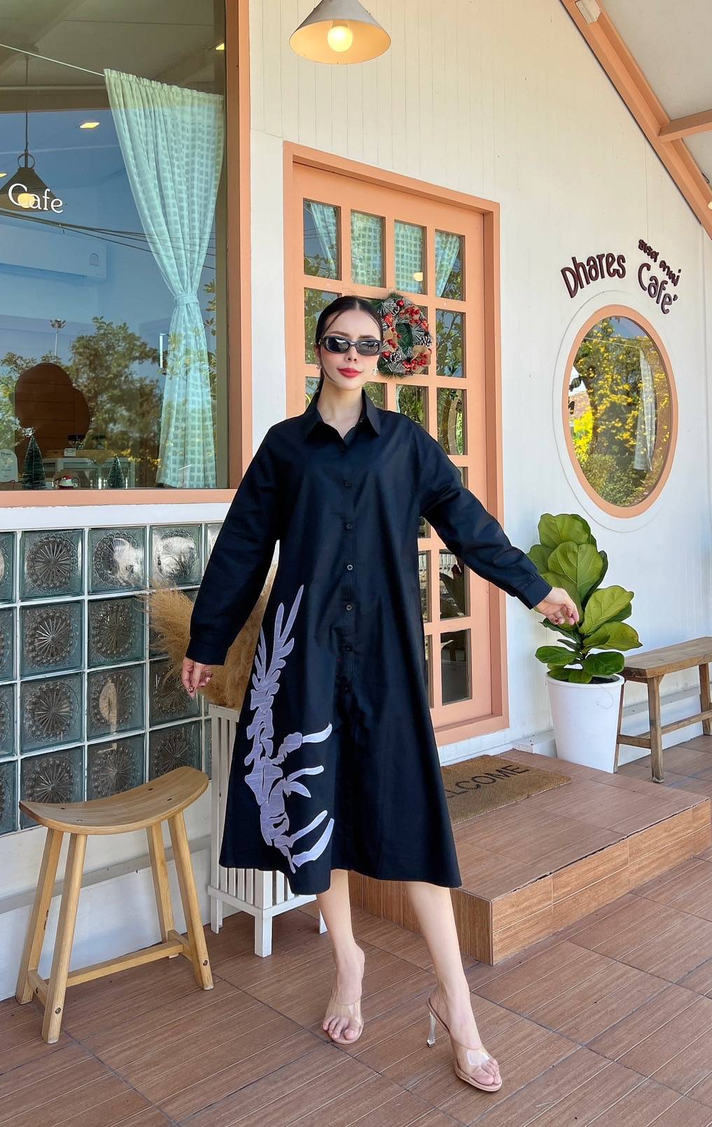 Black Printed Organic Cotton Dress