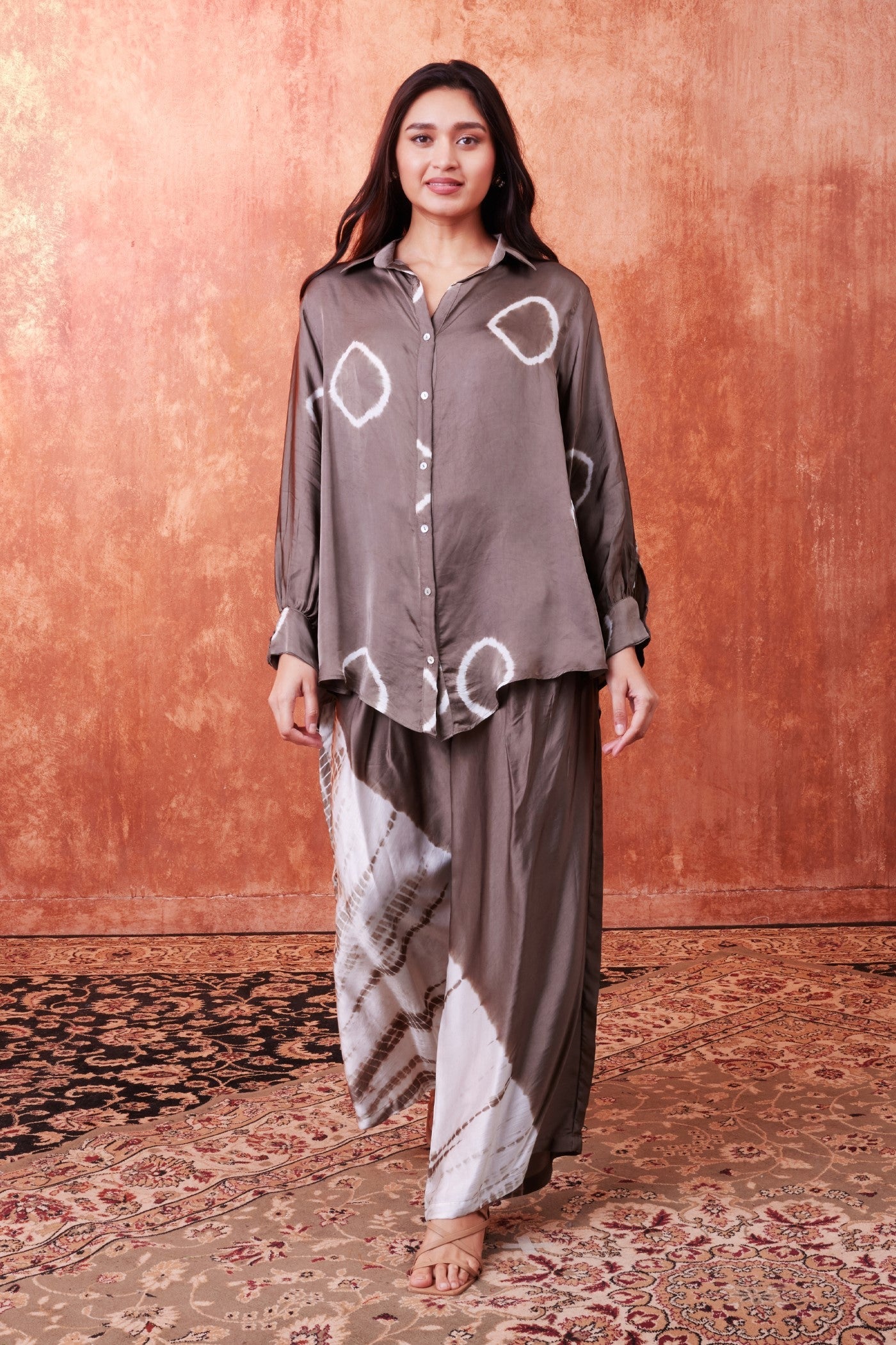 Grey Shibori Printed Co-Ord Set