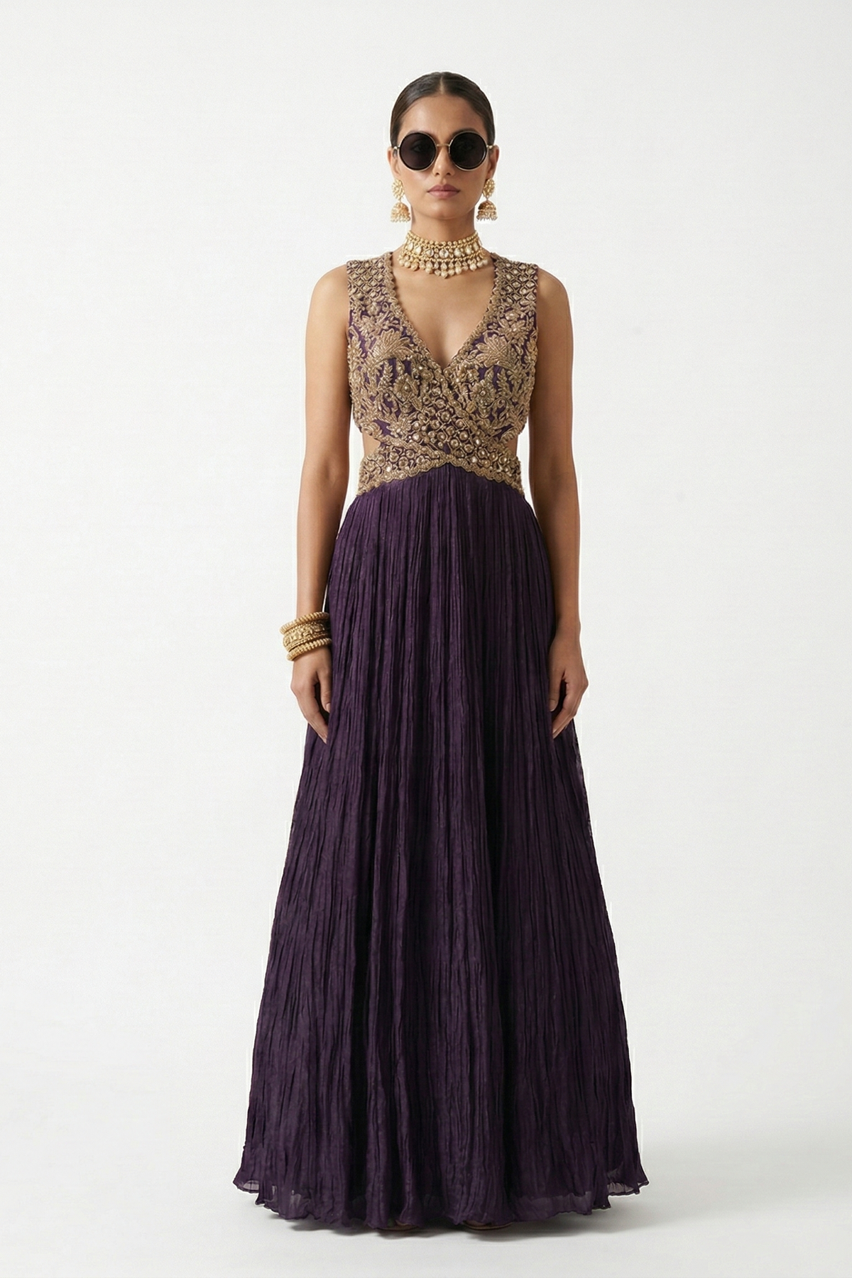 blackberry bridesmaid dress Purple Embellished Premium Silk Gown 3XL / Premium Silk / Made to Order in 45 Days elegant purple bridesmaid dresses