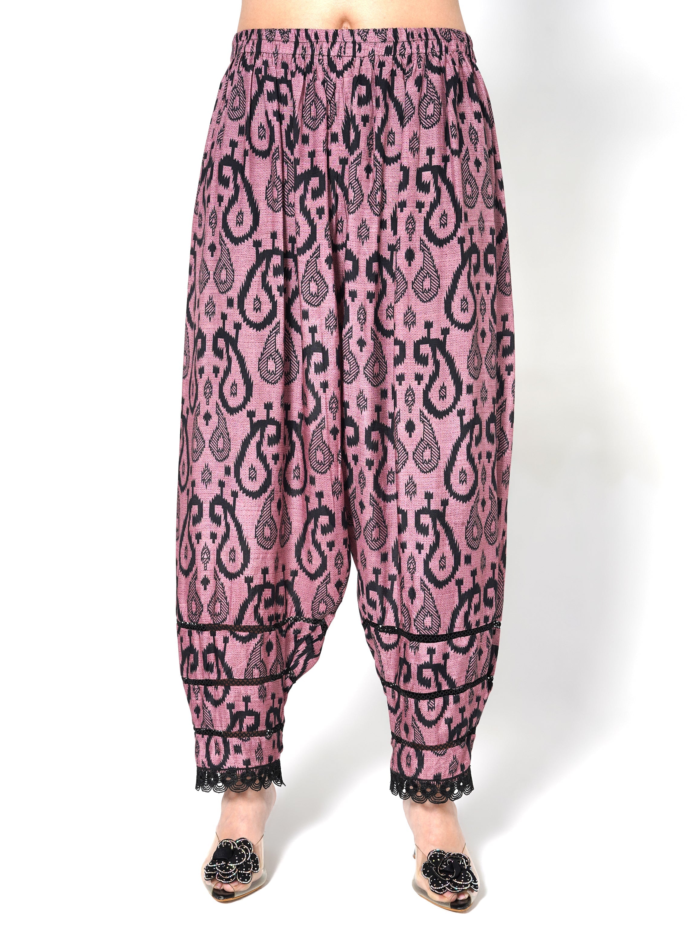Mauve Onyx Printed Linen Silk Co-Ord Set