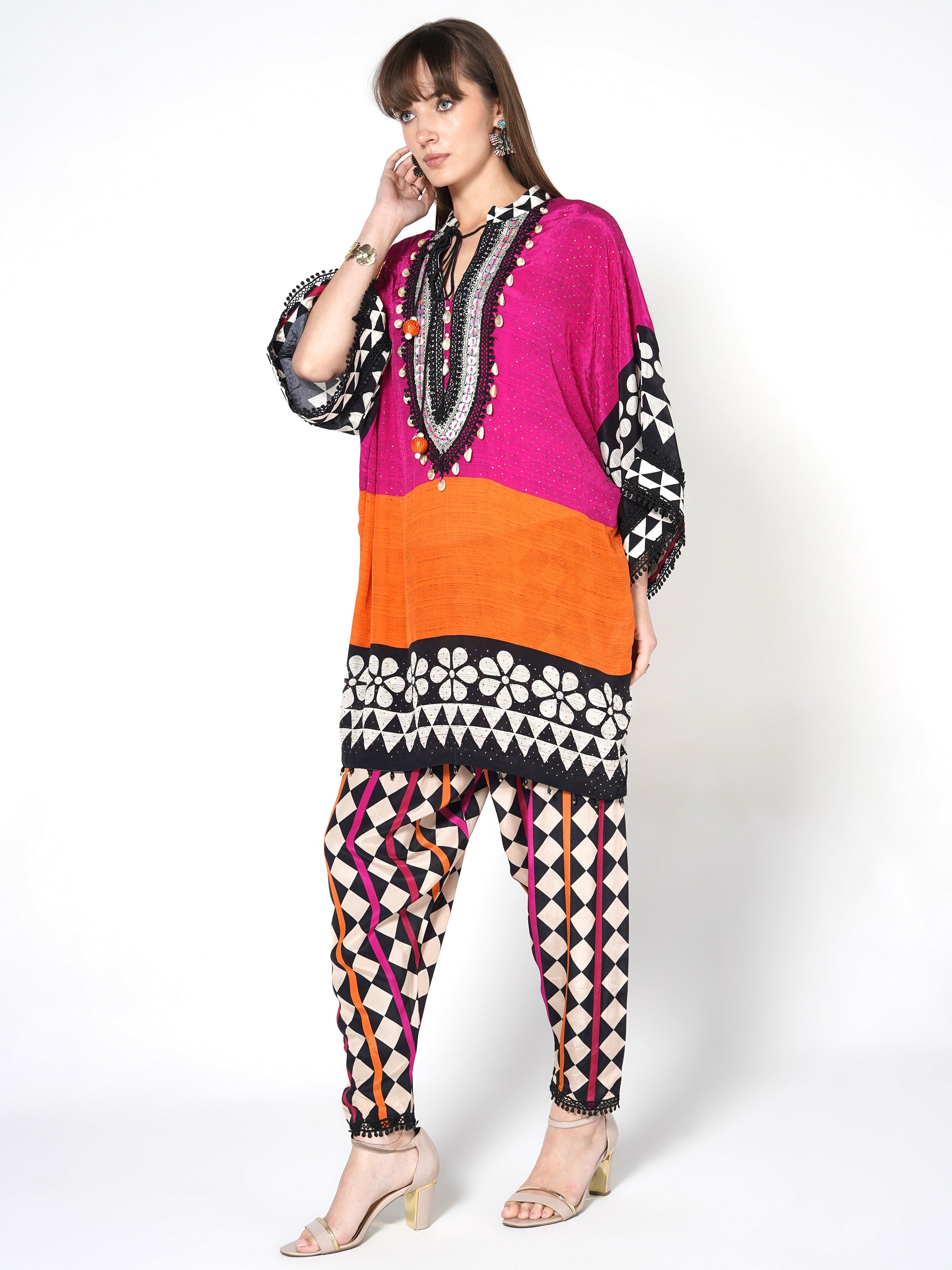 Multicolor Printed Crepe Silk Co-Ord Set