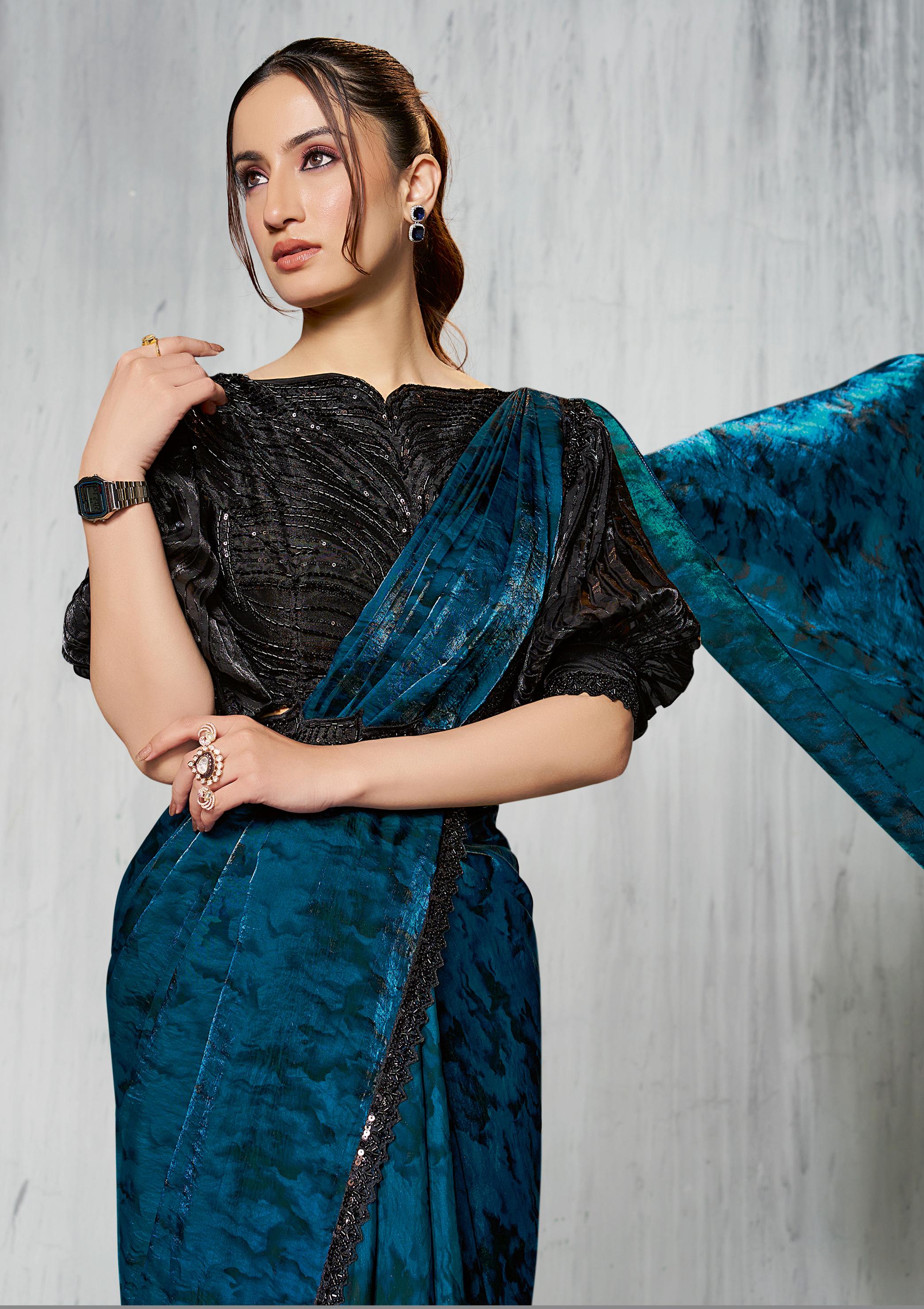 Rama Elegance Two-Tone Satin Silk Saree