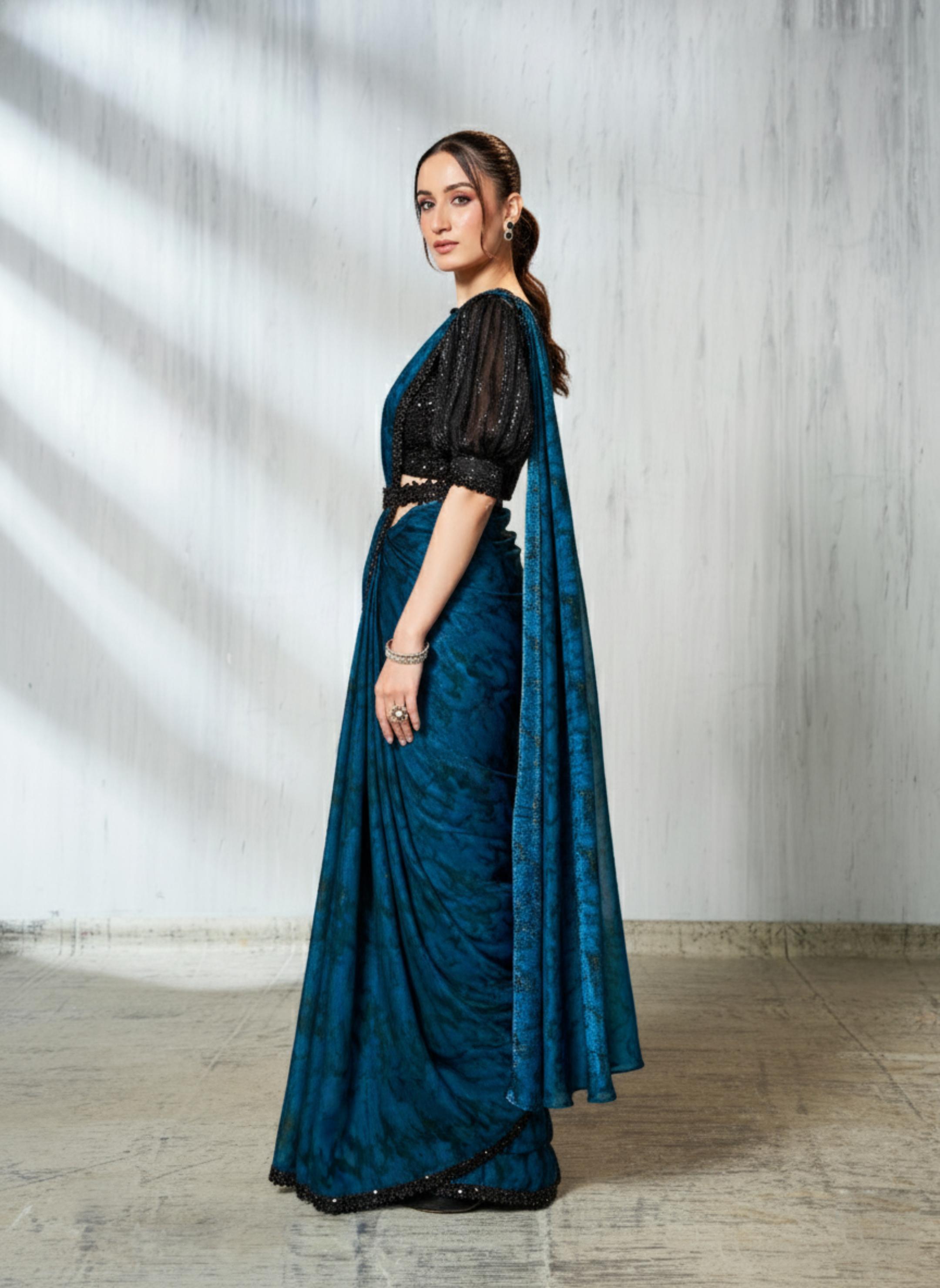 Rama Elegance Two-Tone Satin Silk Saree