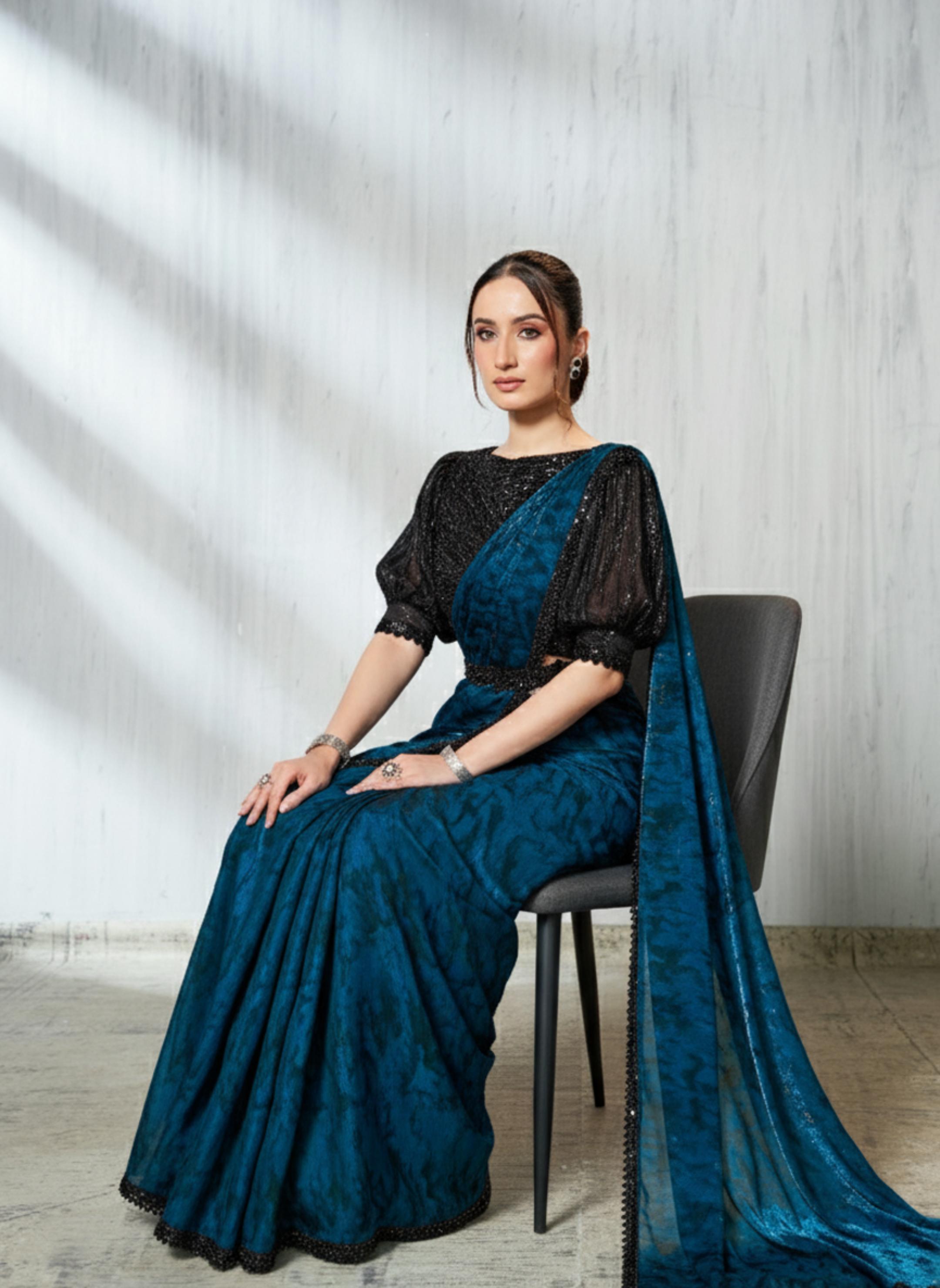 Rama Elegance Two-Tone Satin Silk Saree