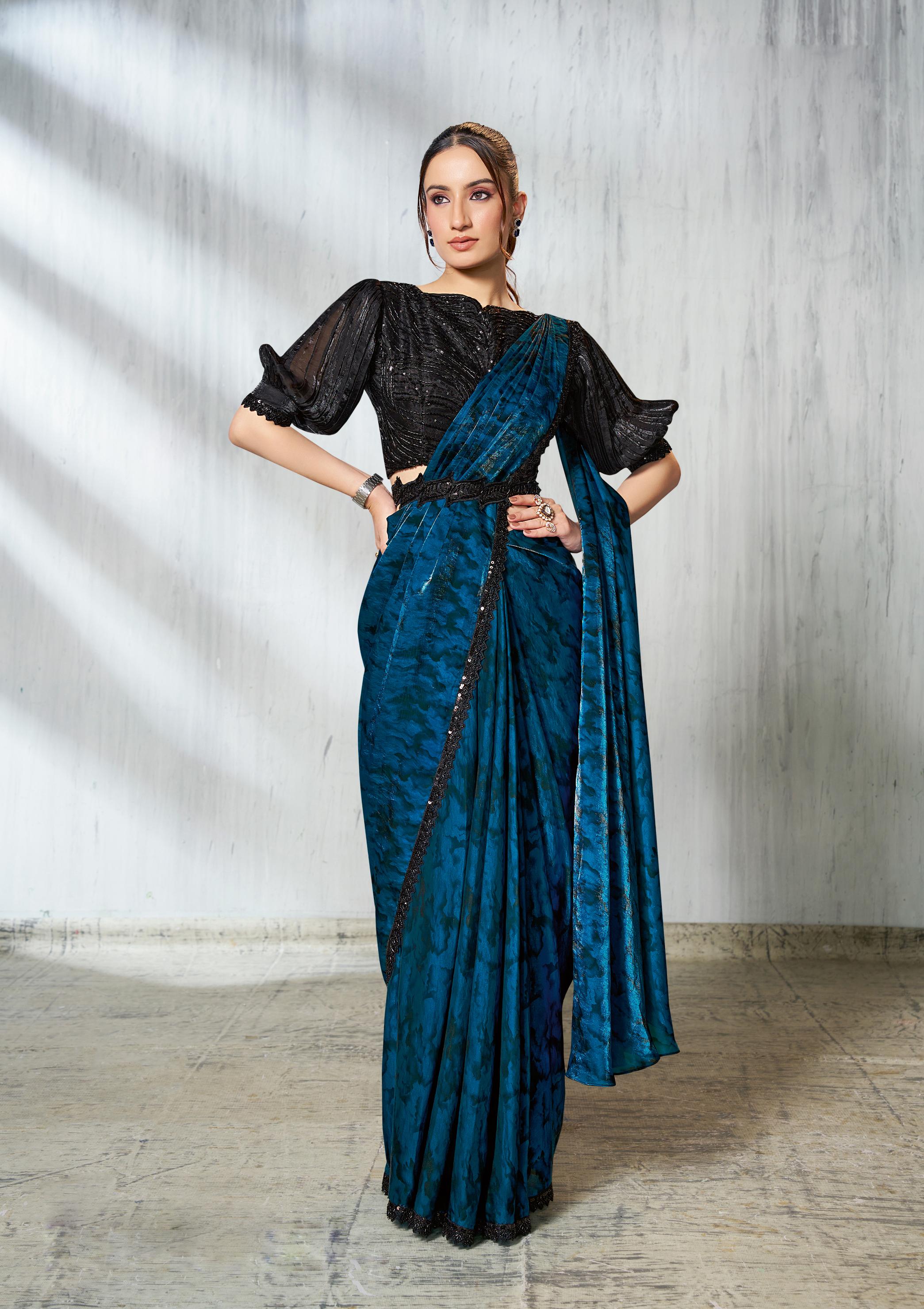 Rama Elegance Two-Tone Satin Silk Saree