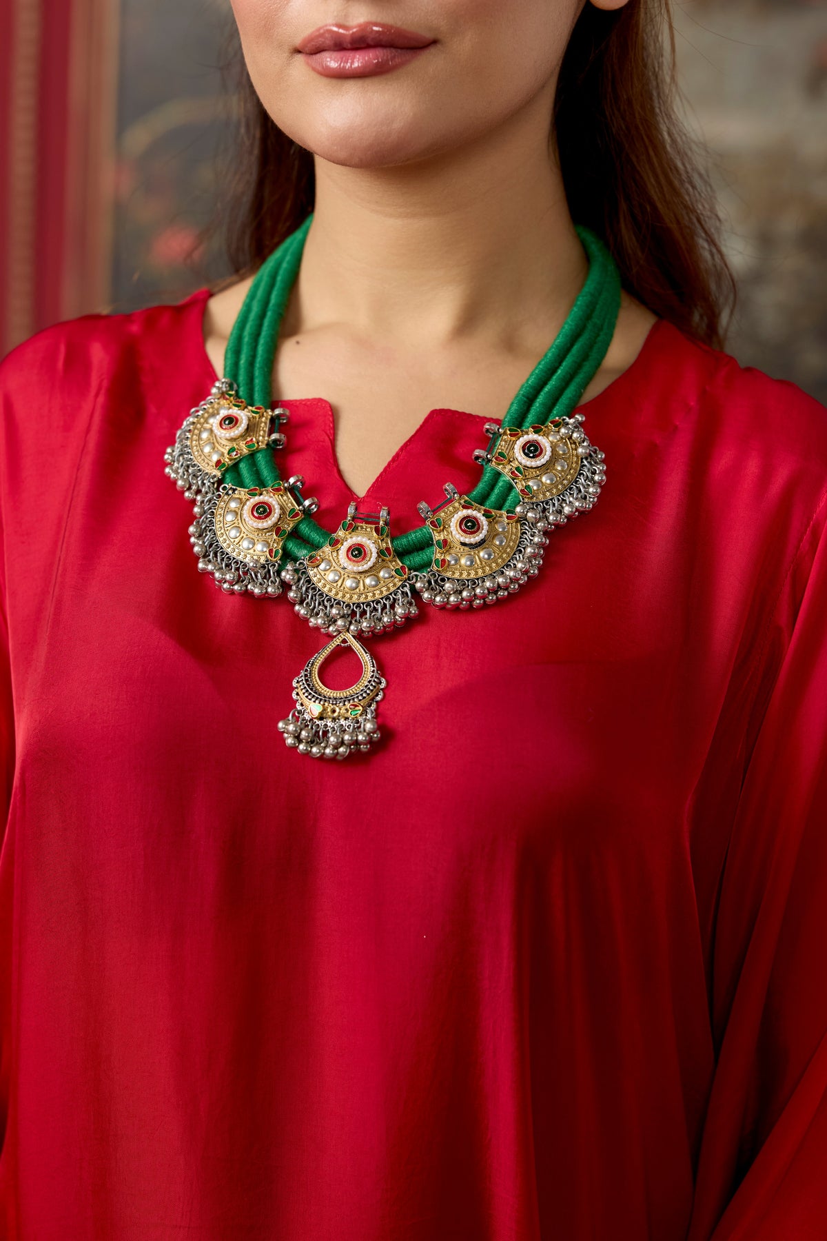Crimson Red Mango Silk Co-Ord Set