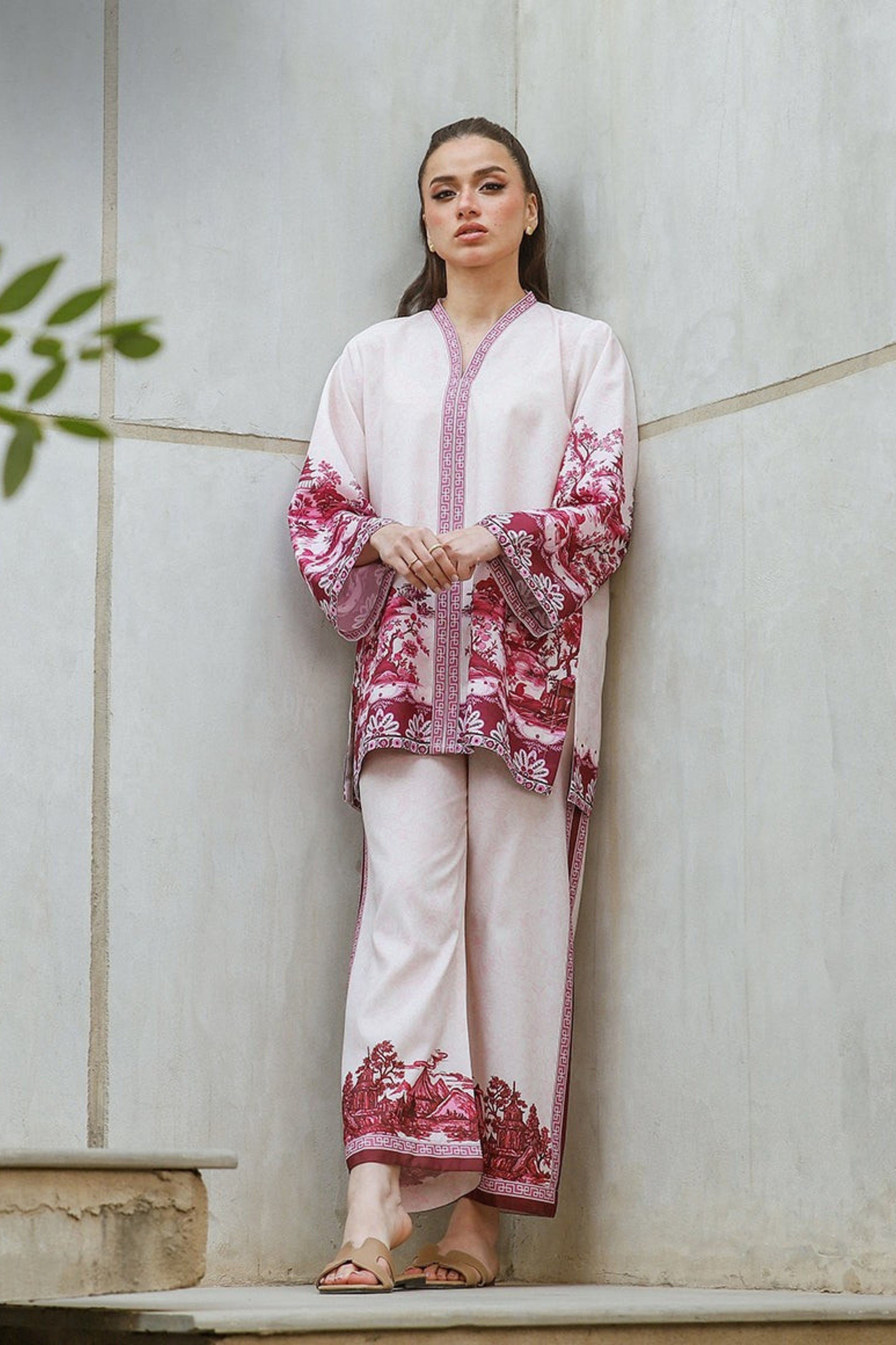 Fine Wine Natural Crepe Co-Ord Set