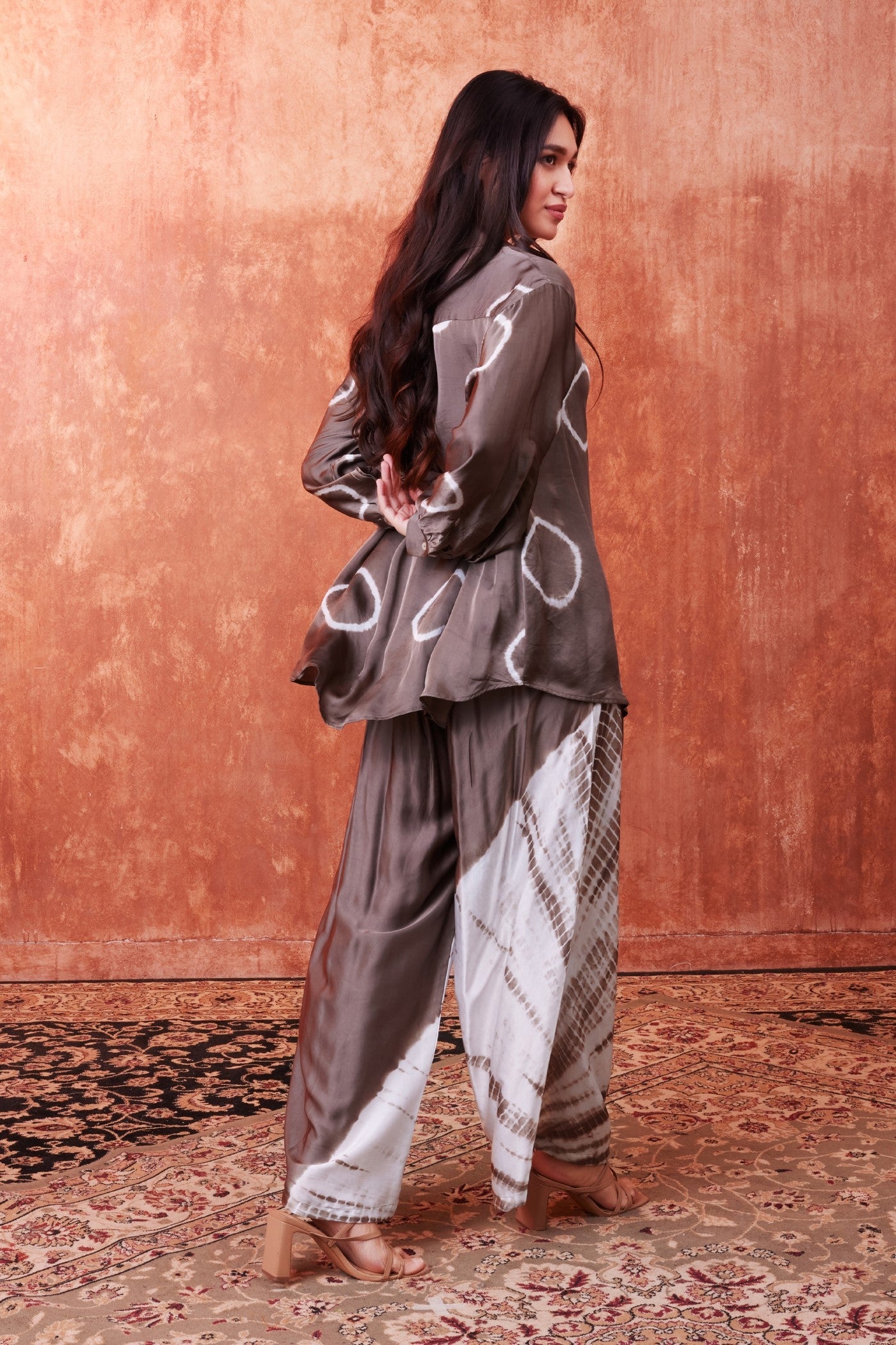 Grey Shibori Printed Co-Ord Set