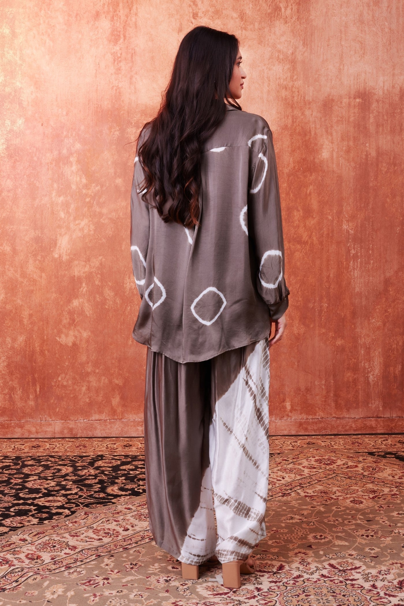 Grey Shibori Printed Co-Ord Set