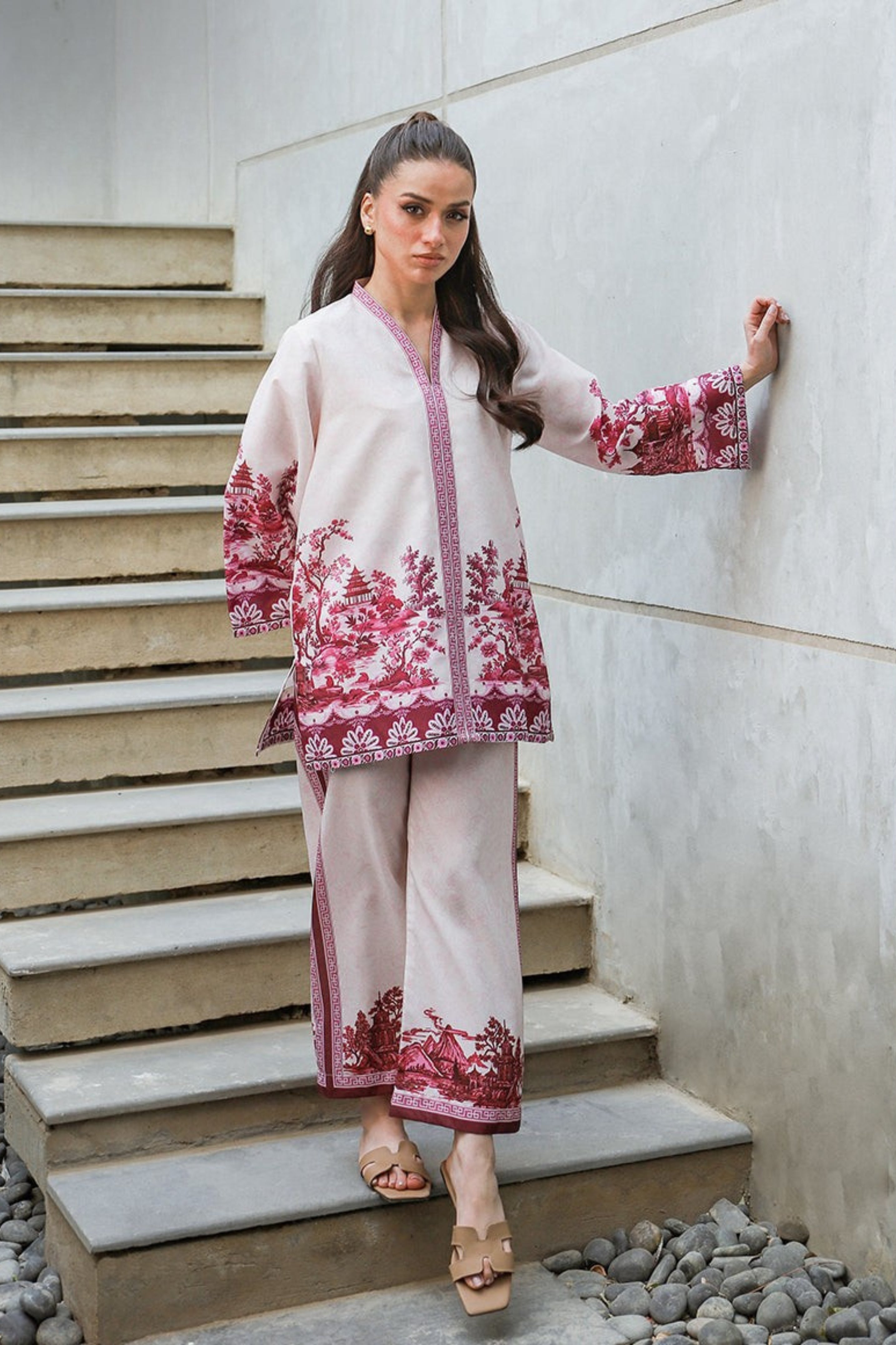 Fine Wine Natural Crepe Co-Ord Set