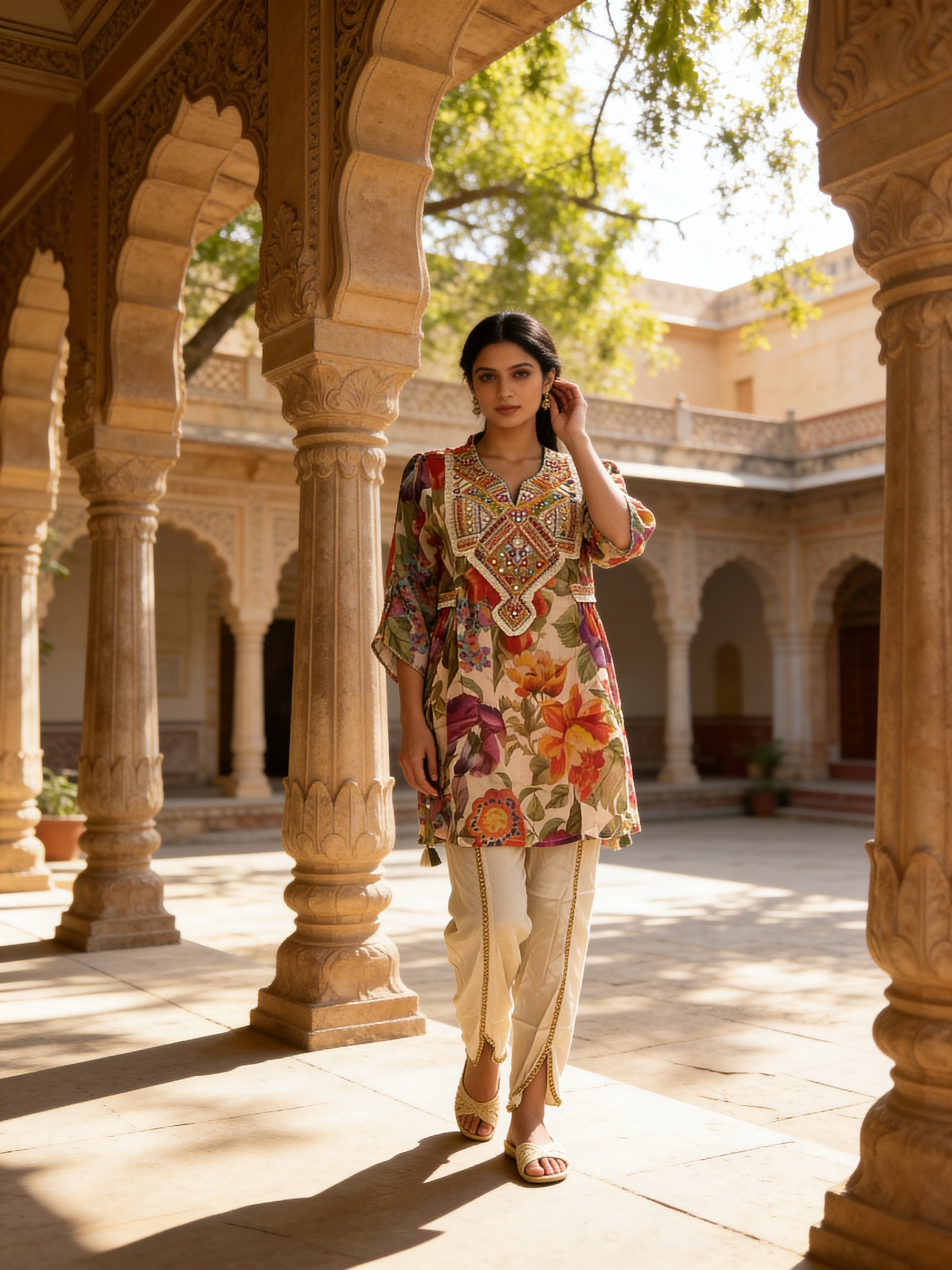 Ivory Majesty Embroidered Premium Silk Kurta Set