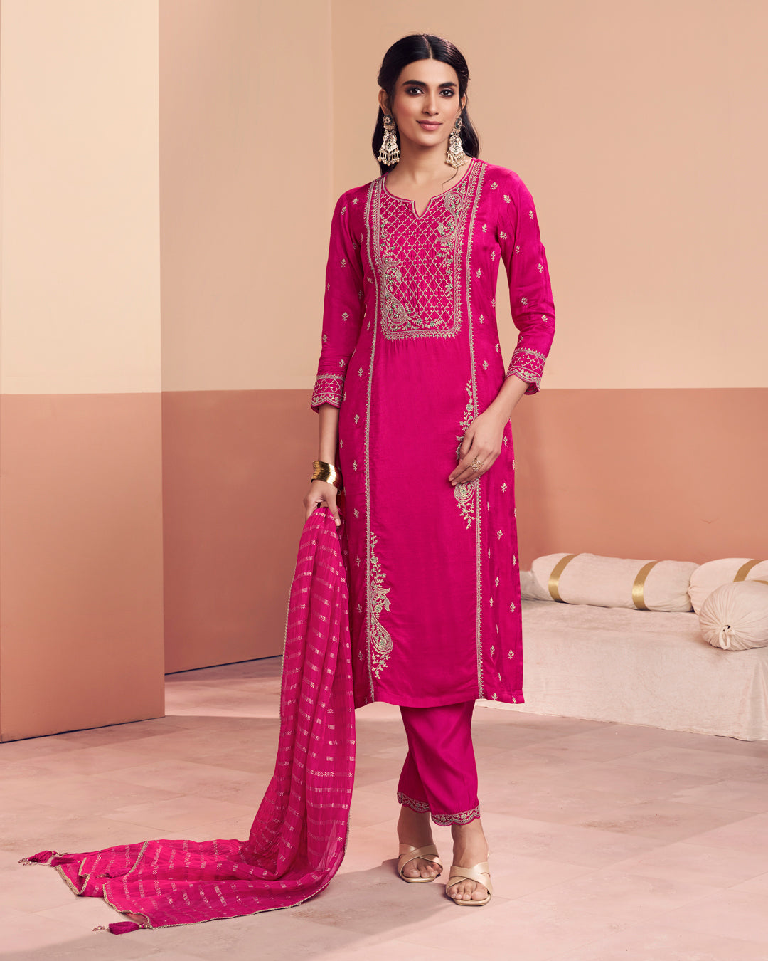 Rani Grace Embellished Dola Silk Pant Set