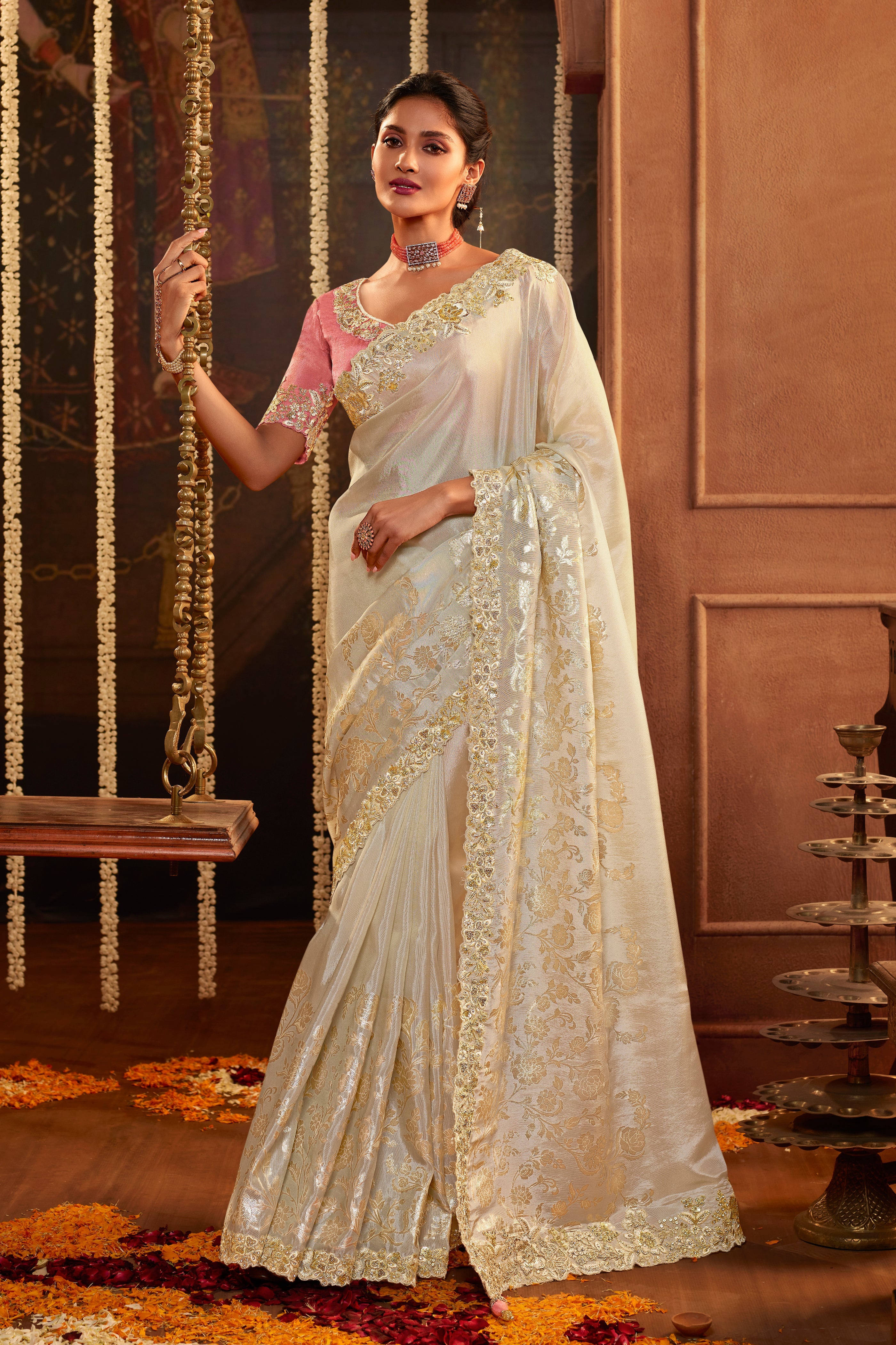 Classic Off-White Saree