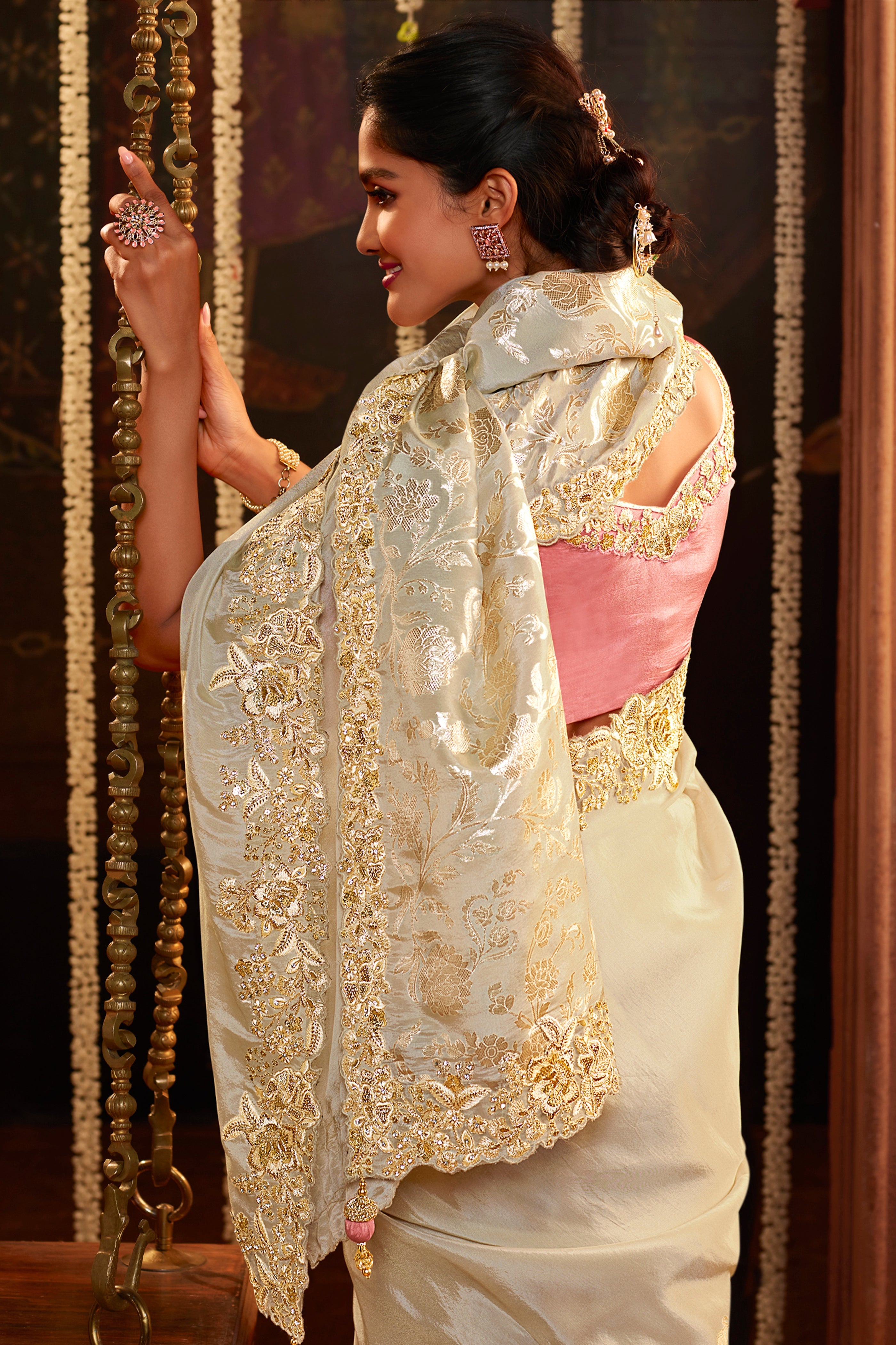 Classic Off-White Saree