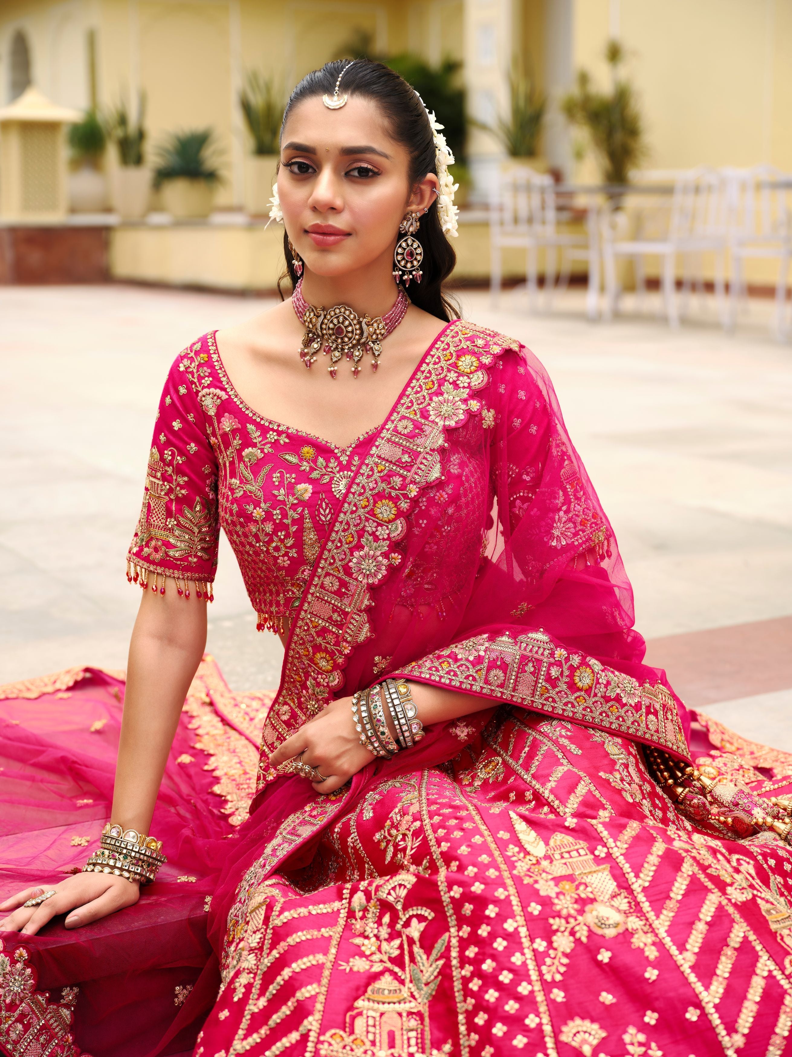 Blush Royal Embellished Premium Silk Lehenga Set