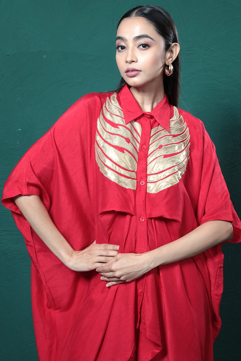 Red Gold Detailing Co-Ord Set