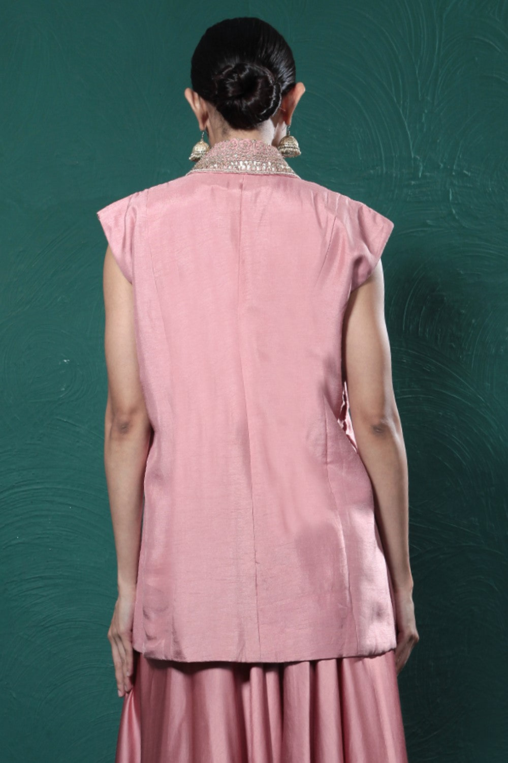 Blush Pink Embroidered Jacket & Palazzo Set