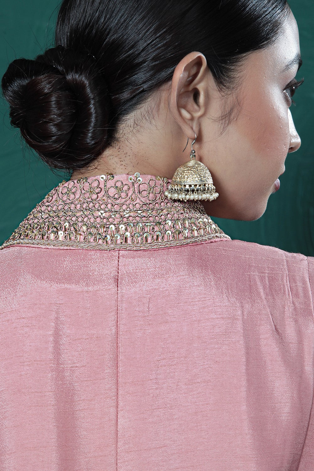 Blush Pink Embroidered Jacket & Palazzo Set