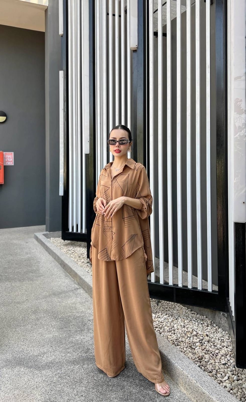 Camel Tan Sublimation Print Co-Ord Set