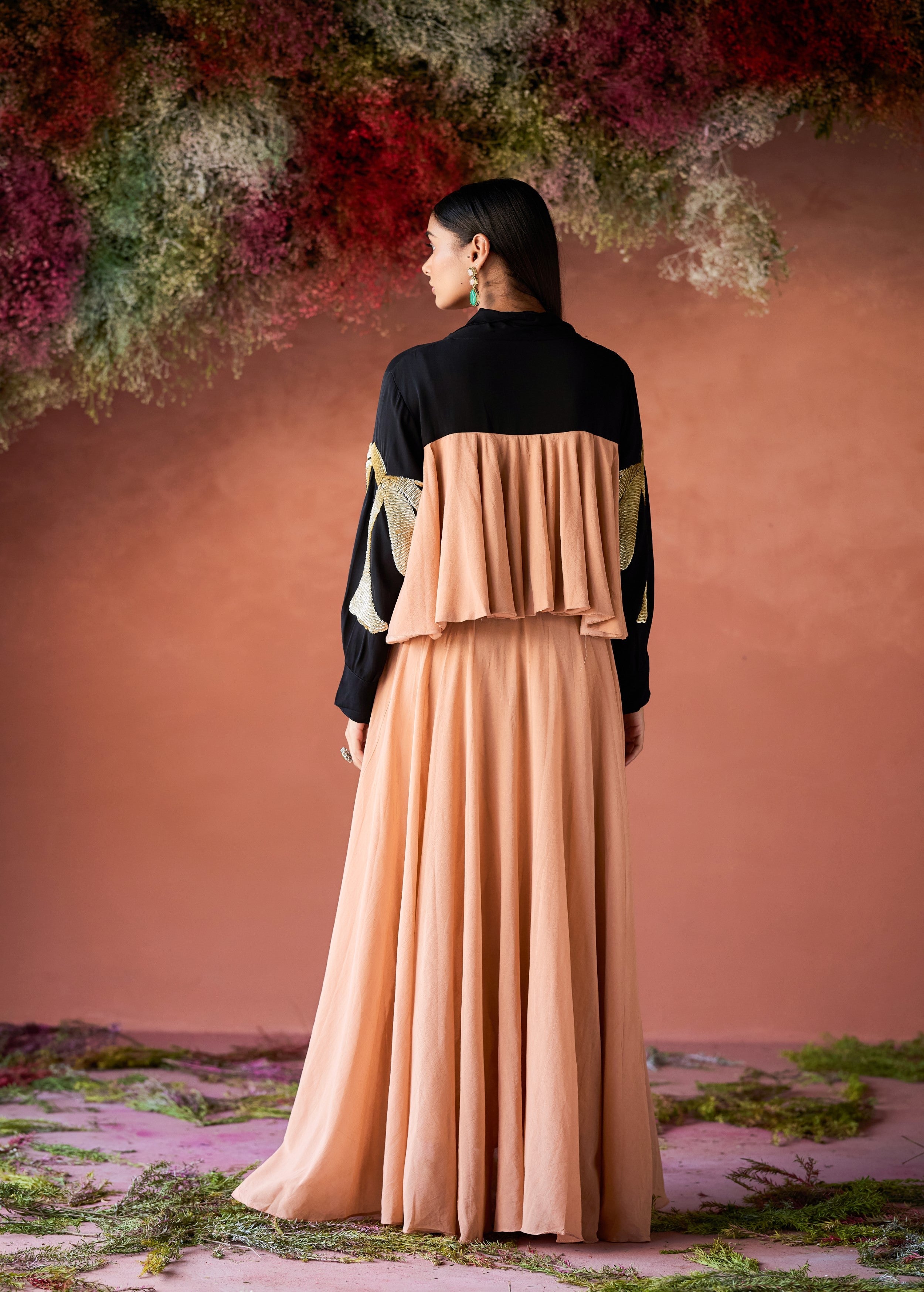 Peach Embellished Organic Cotton Gown
