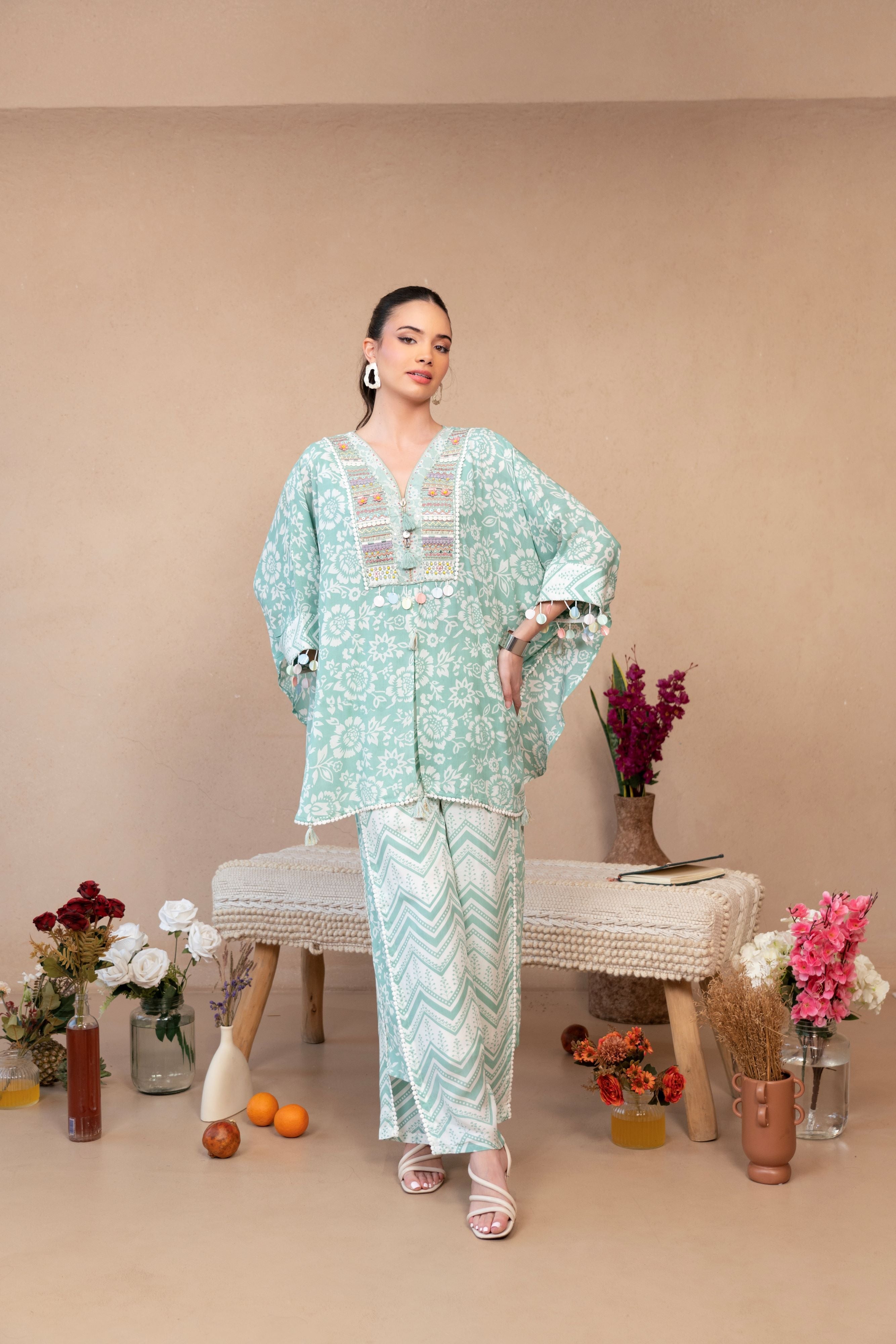 Mint Breeze Printed Co-Ord Set