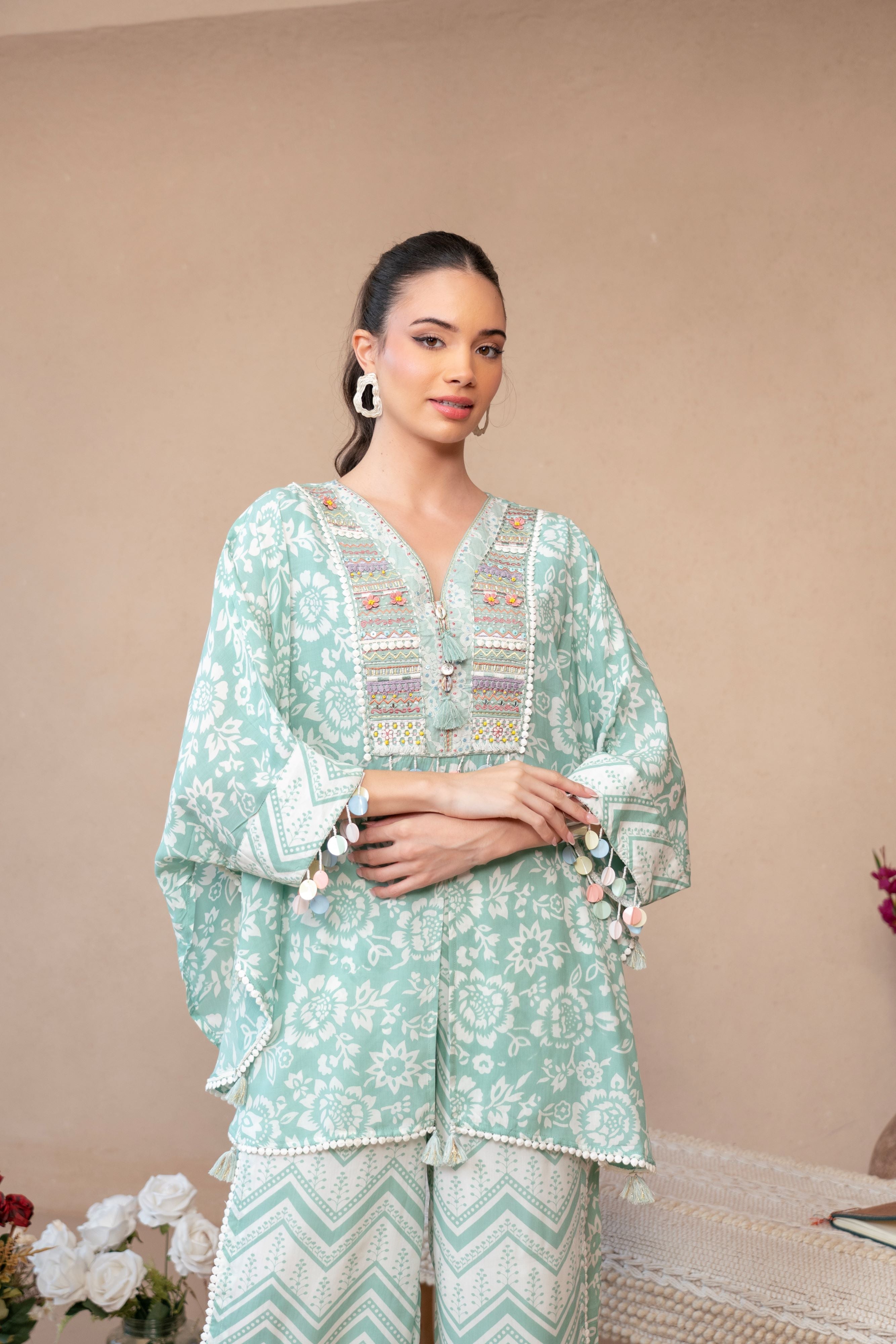 Mint Breeze Printed Co-Ord Set