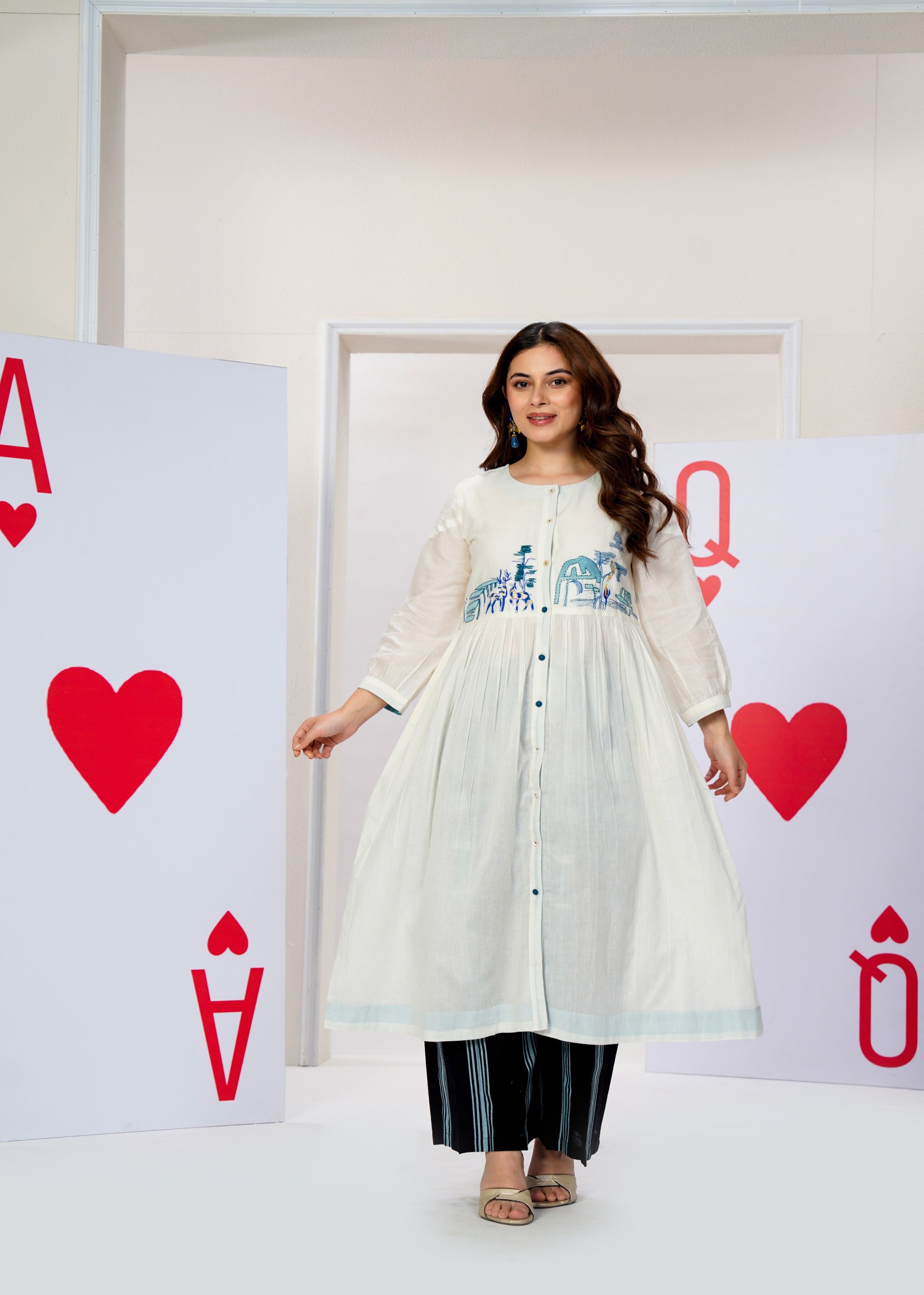 Enchanted Charm Embroidered Cotton Kurta Set