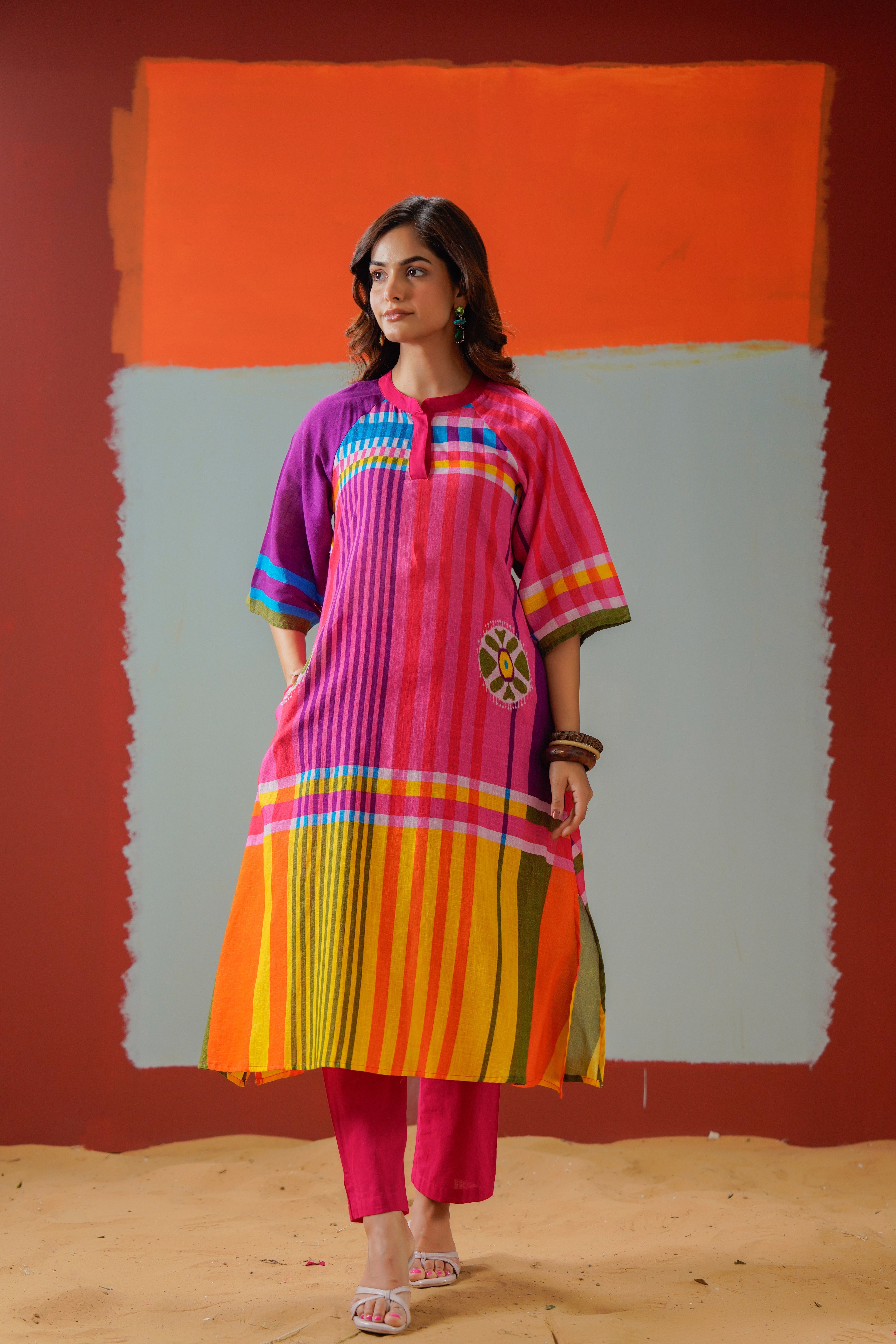 Prism Bloom Printed Cotton Kurta Set