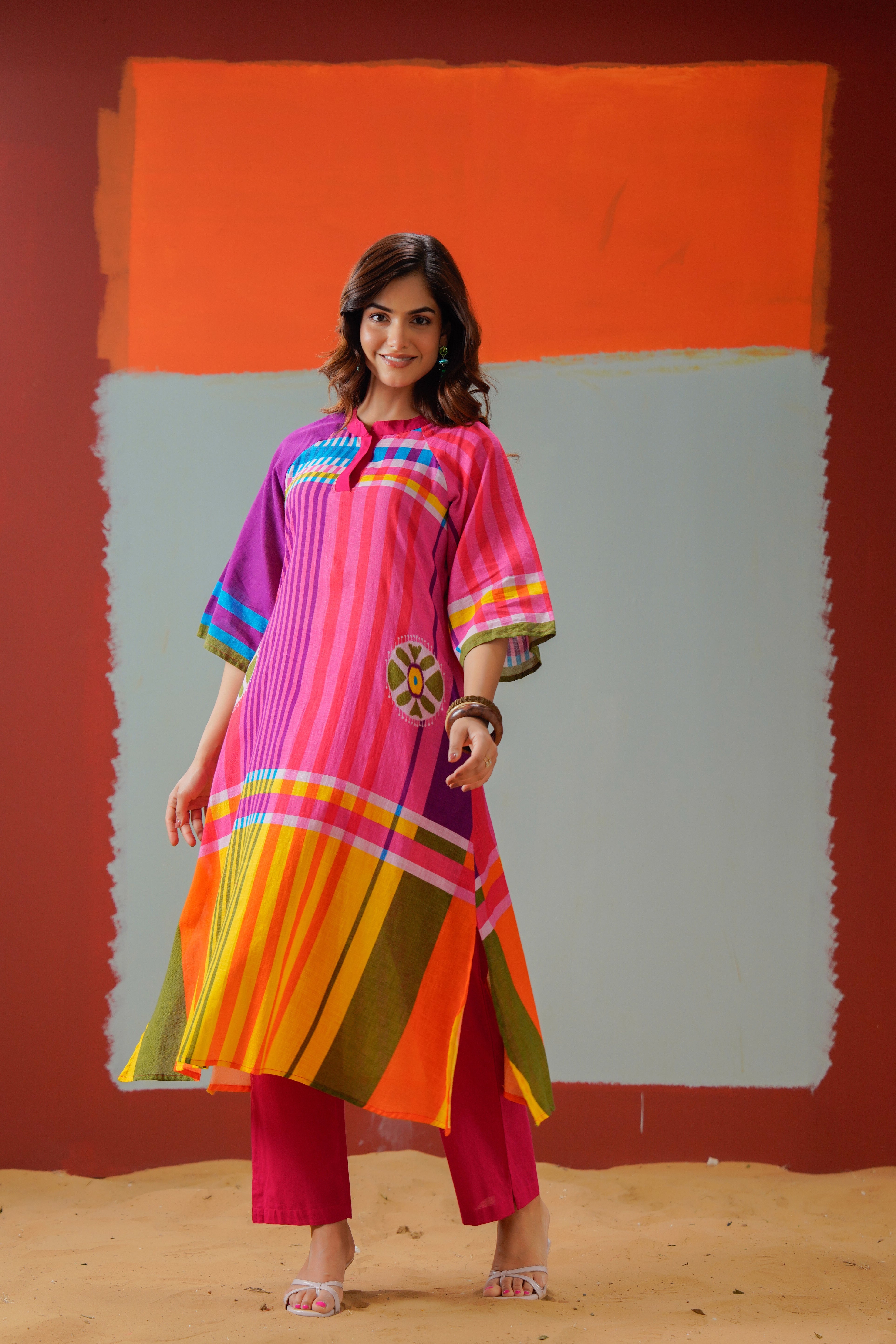 Prism Bloom Printed Cotton Kurta Set