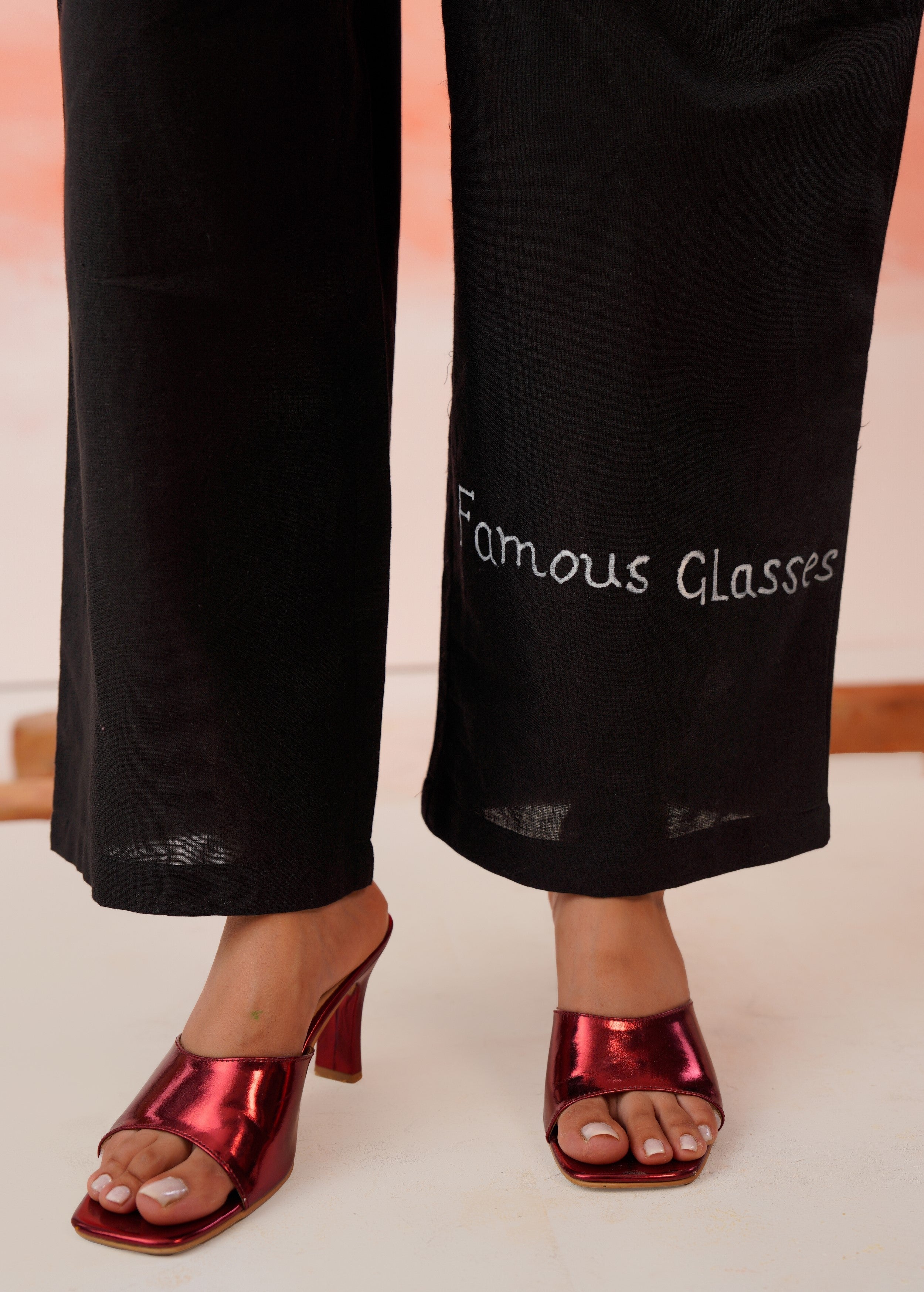 Black Hand-Painted Organic Cotton Co-Ord Set