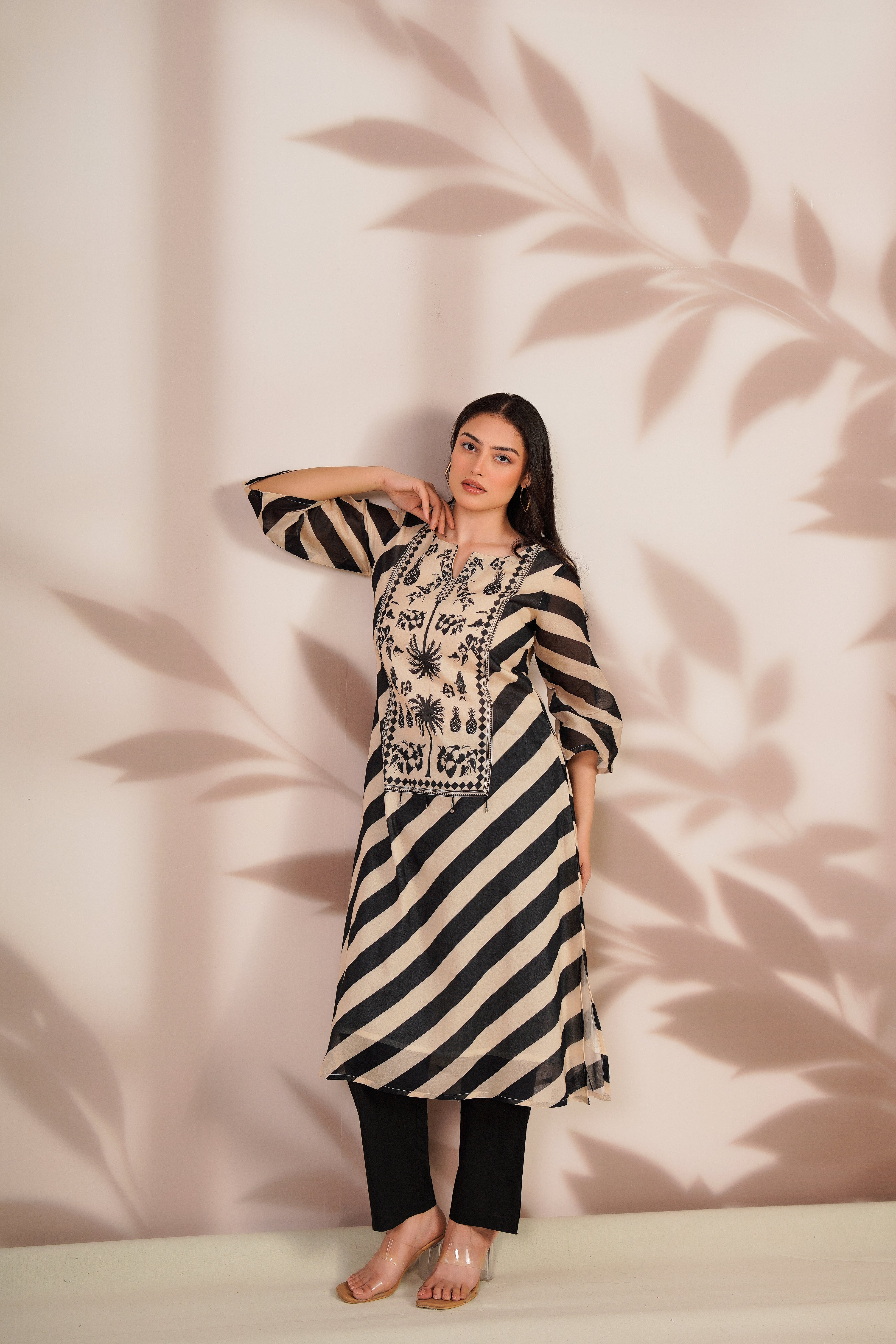 Midnight Noir Printed Cotton Kurta Set