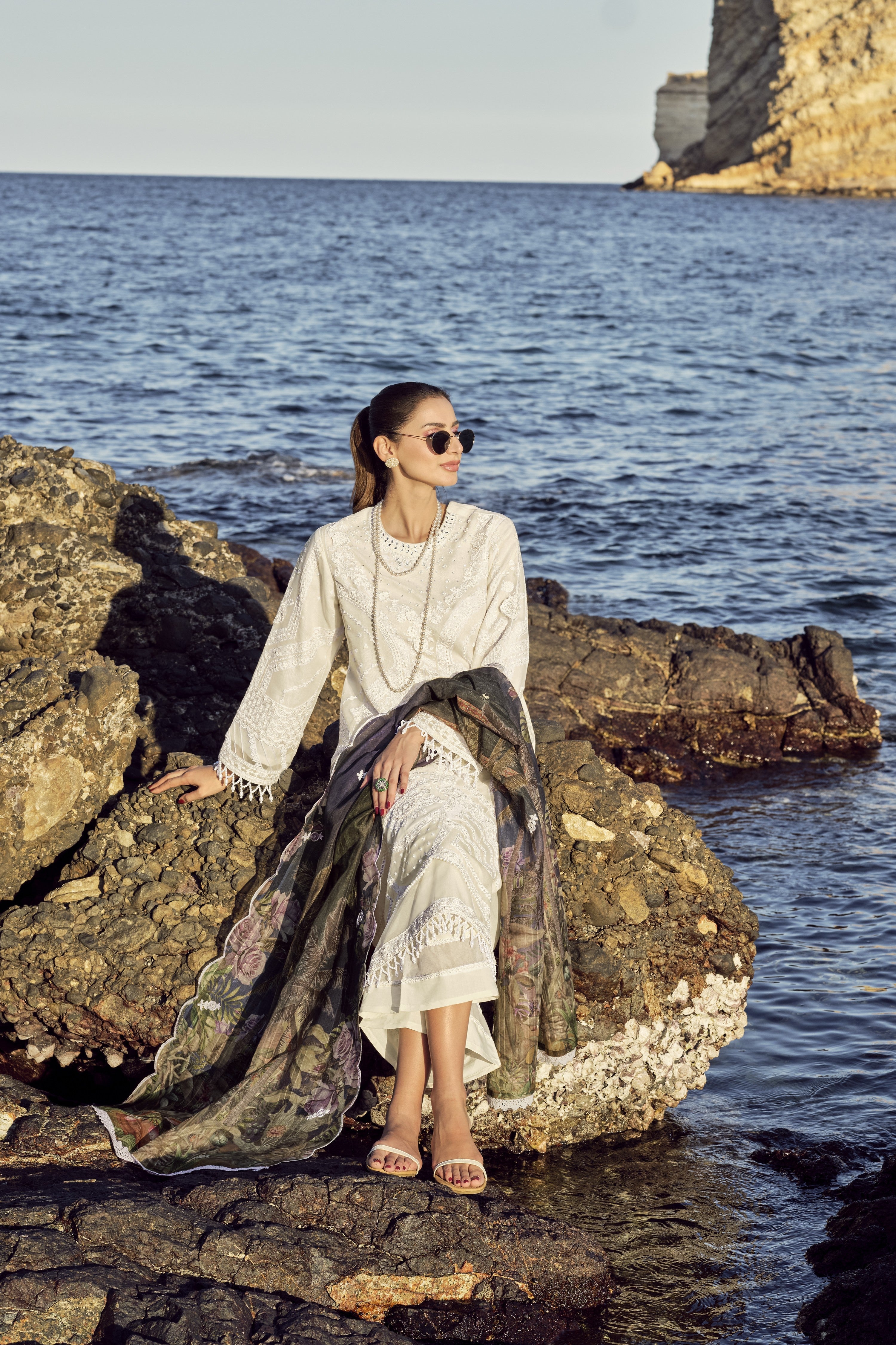 Ivory Detailed Palazzo Set