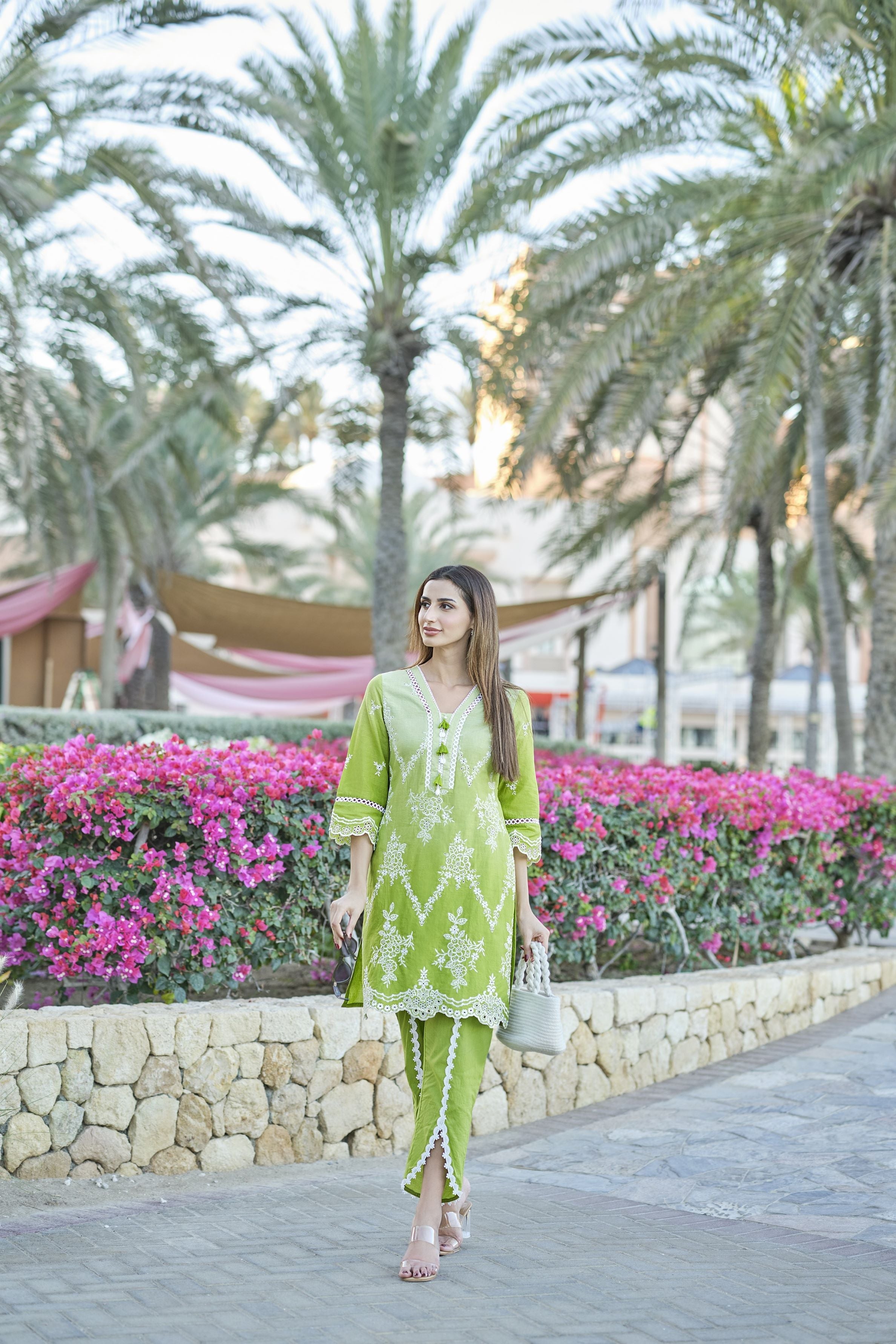 Vibrant Green Embroidered Co-Ord Set