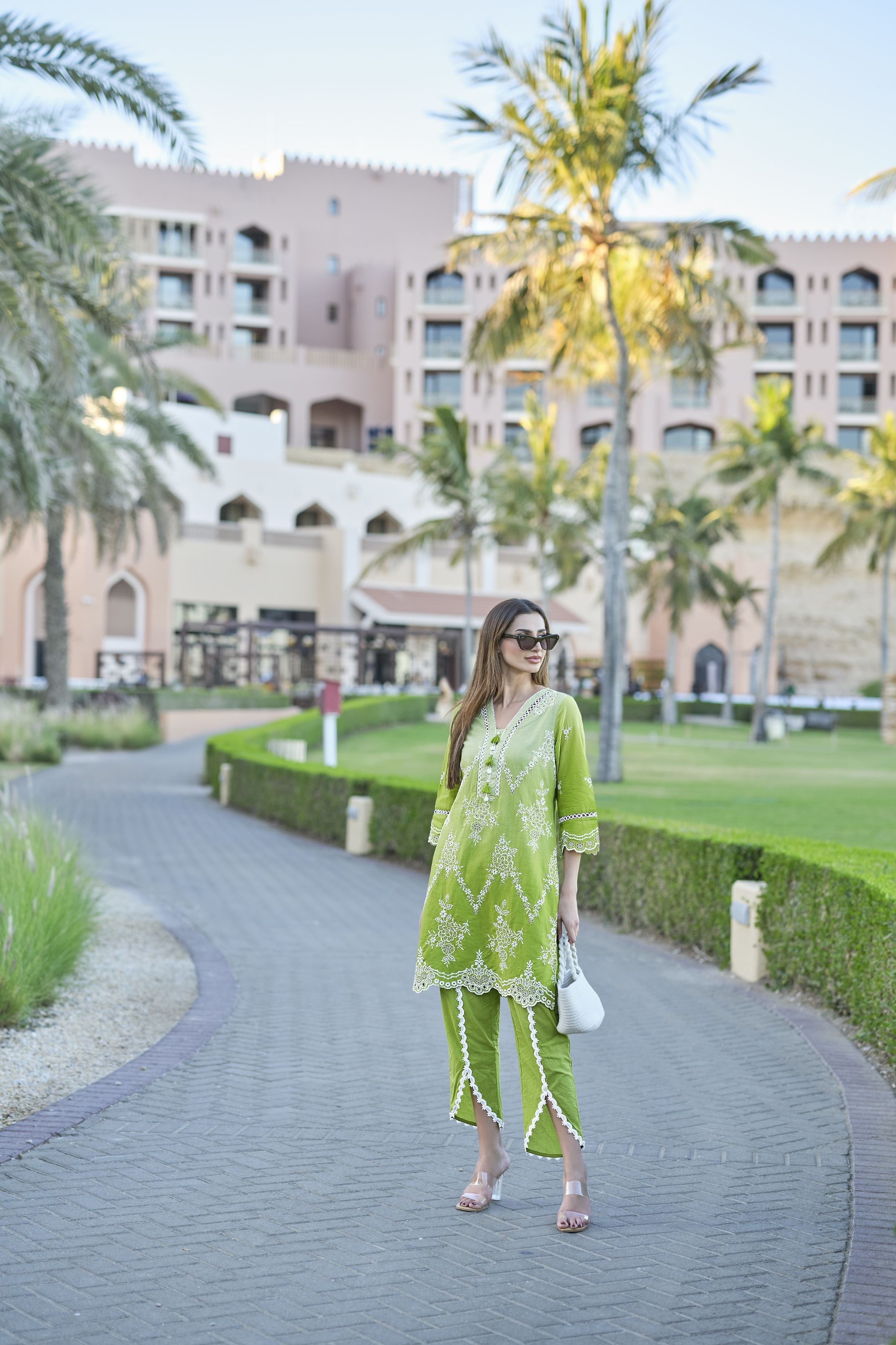 Vibrant Green Embroidered Co-Ord Set
