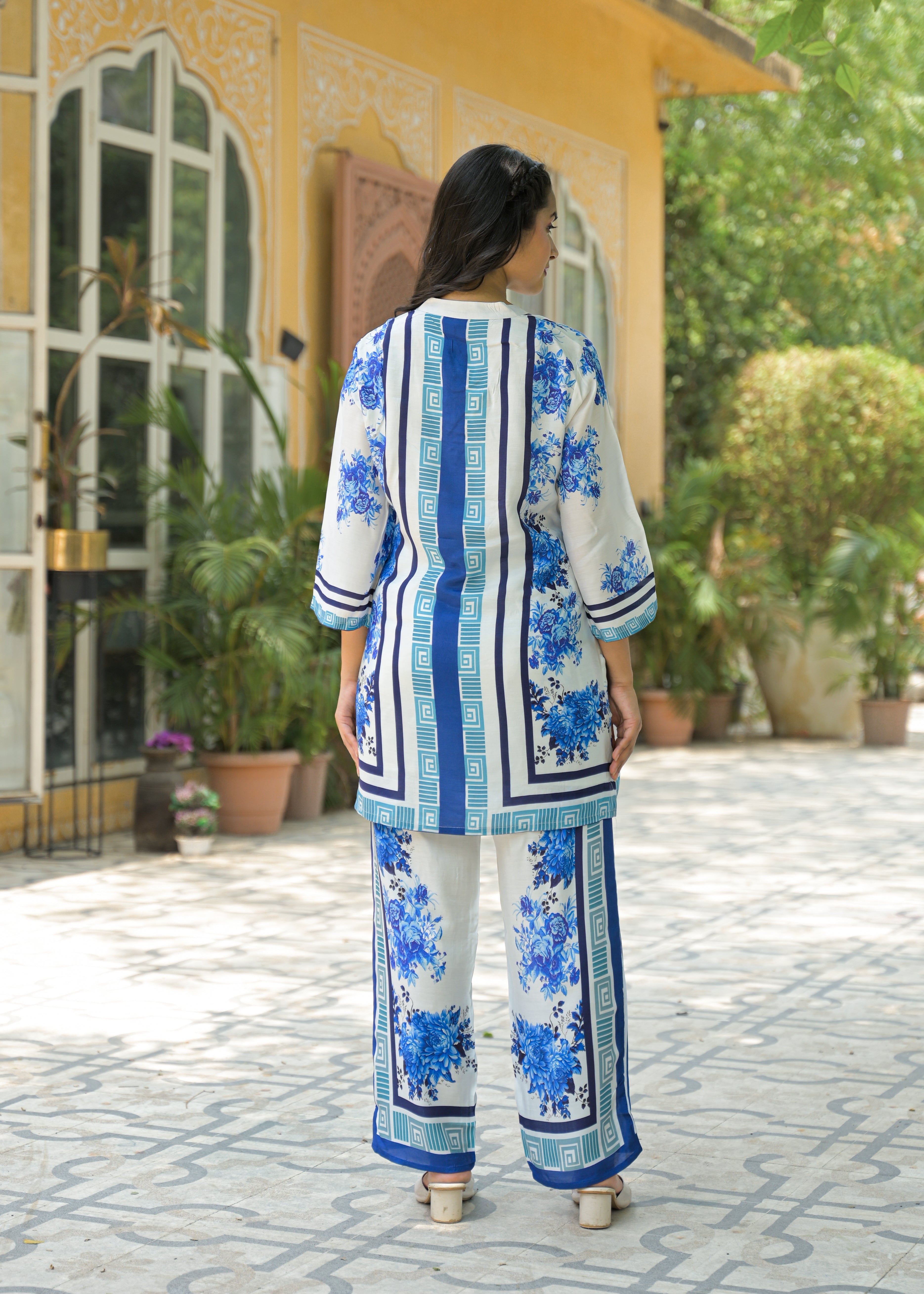 Indigo Floral Printed Co-Ord Set