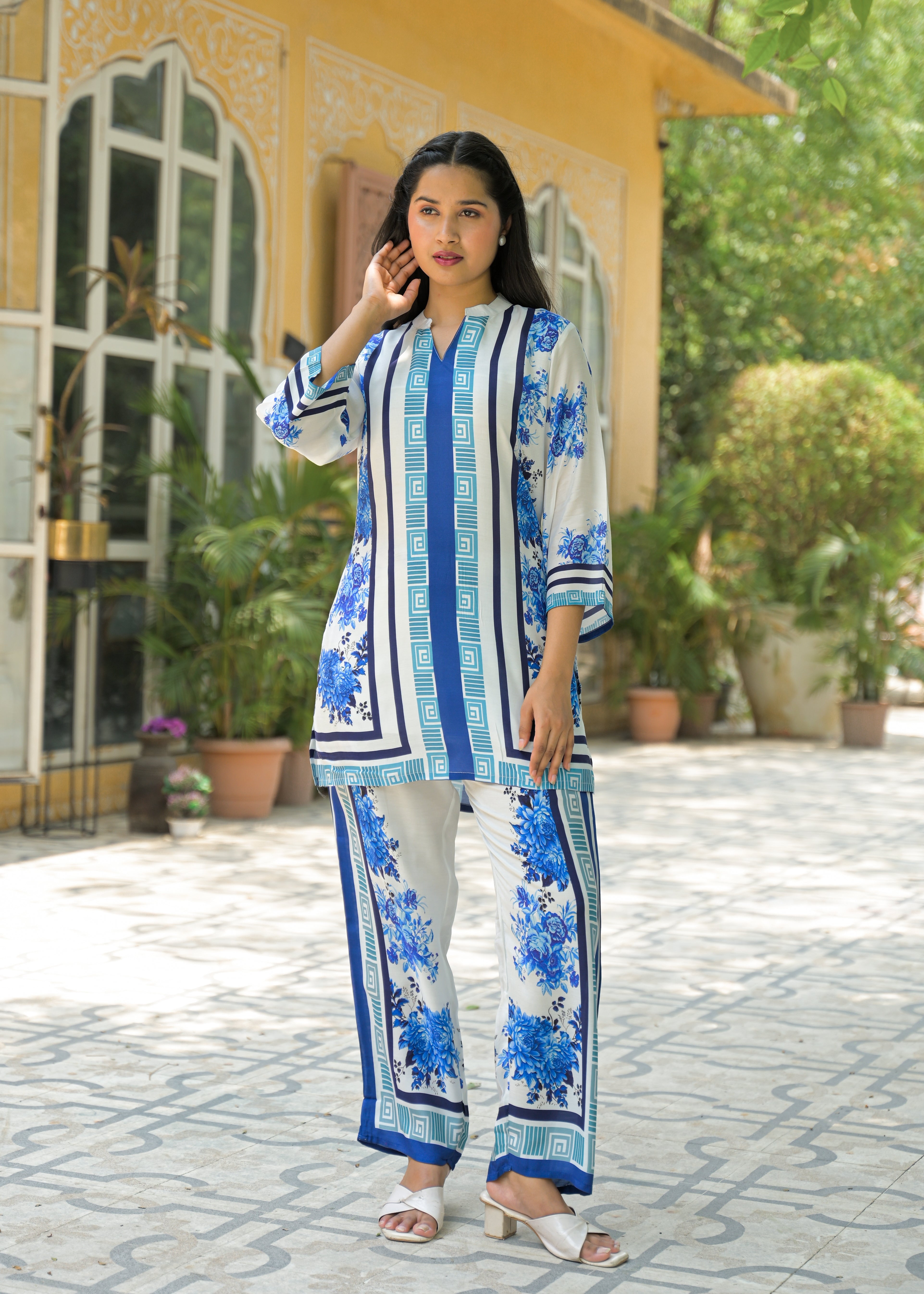 Indigo Floral Printed Co-Ord Set