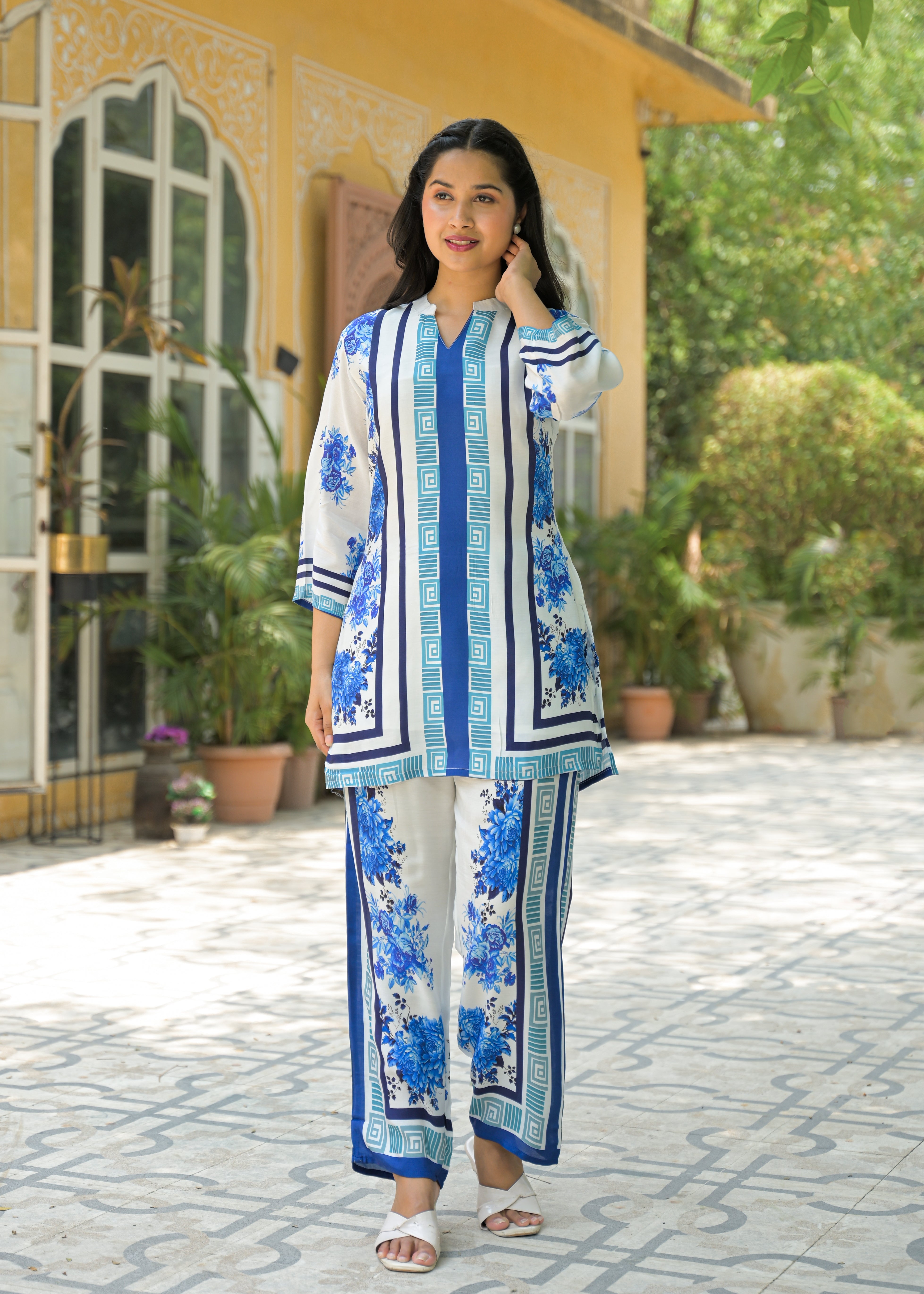 Indigo Floral Printed Co-Ord Set
